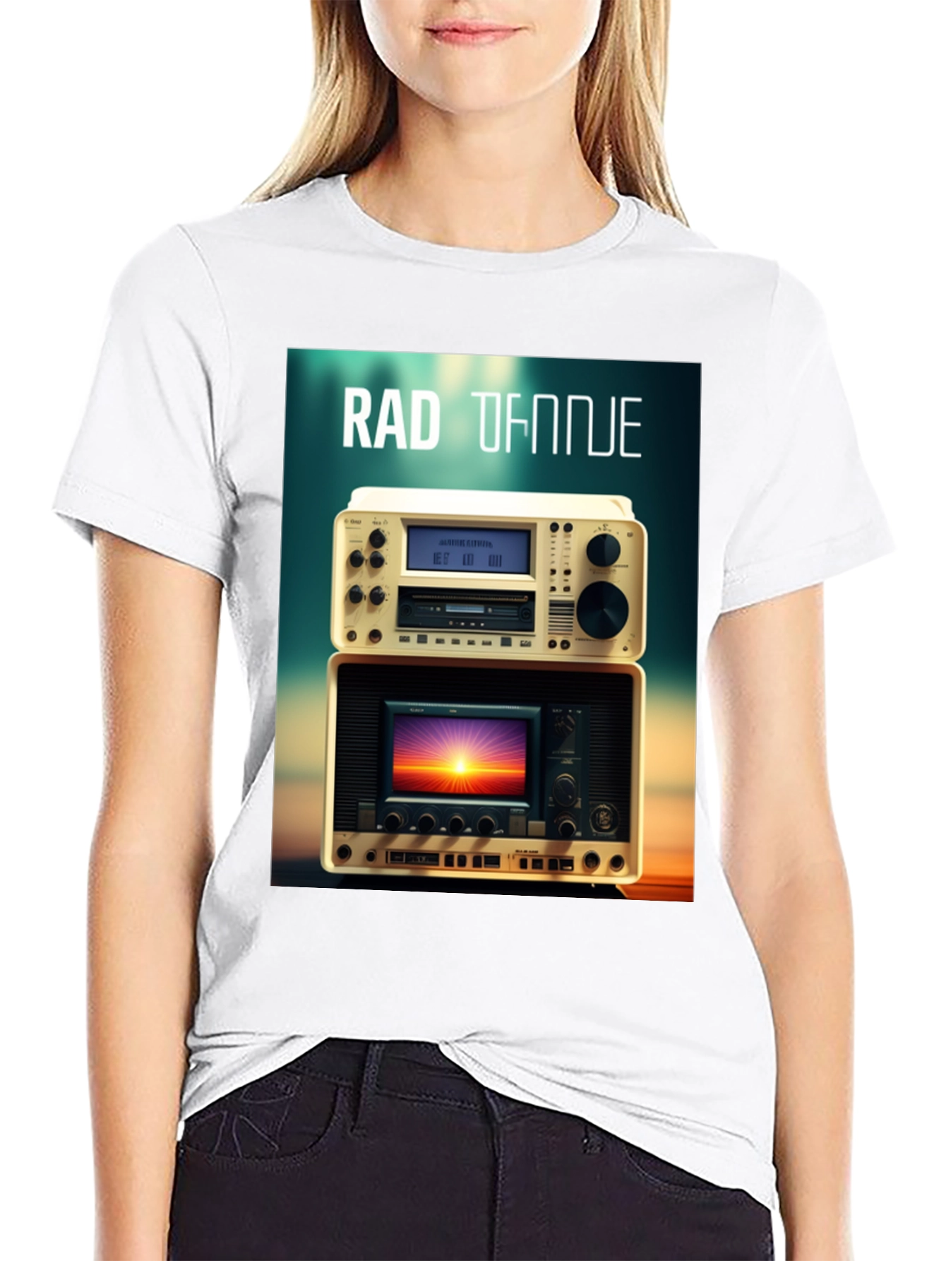 Retro Radio and Sunset T-Shirt