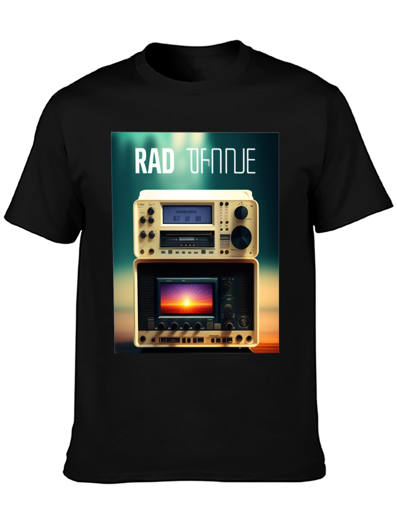 Retro Radio and Sunset T-Shirt