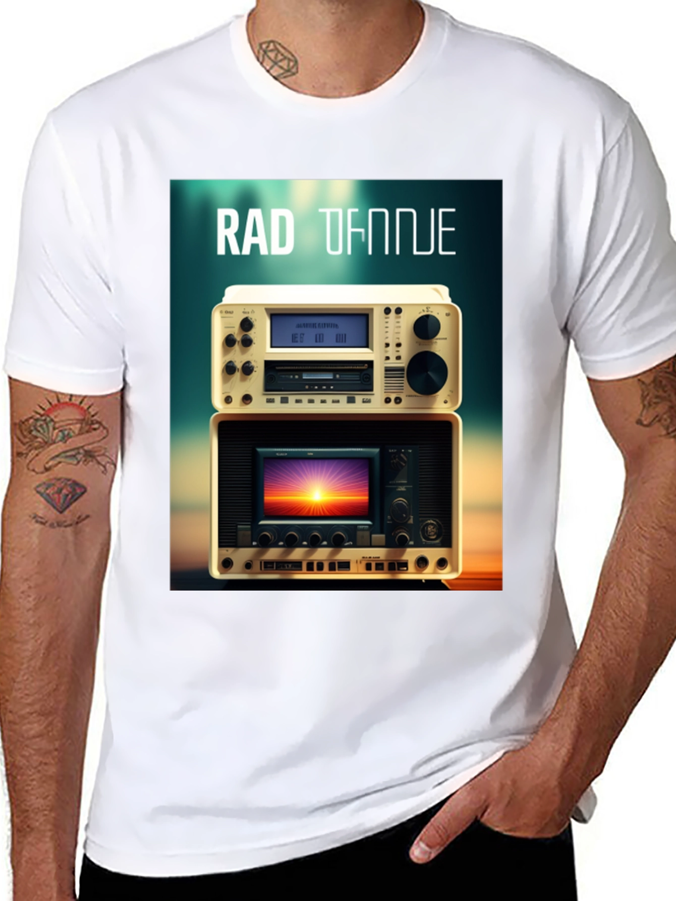 Retro Radio and Sunset T-Shirt
