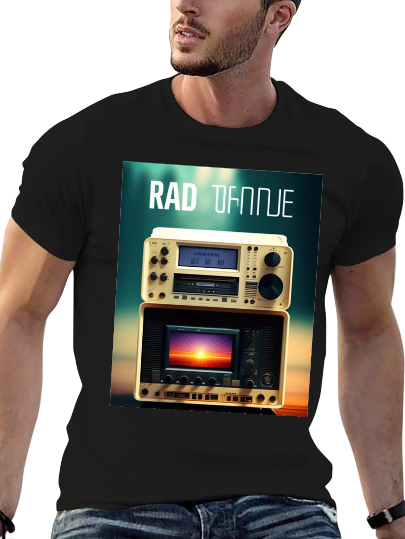 Retro Radio and Sunset T-Shirt