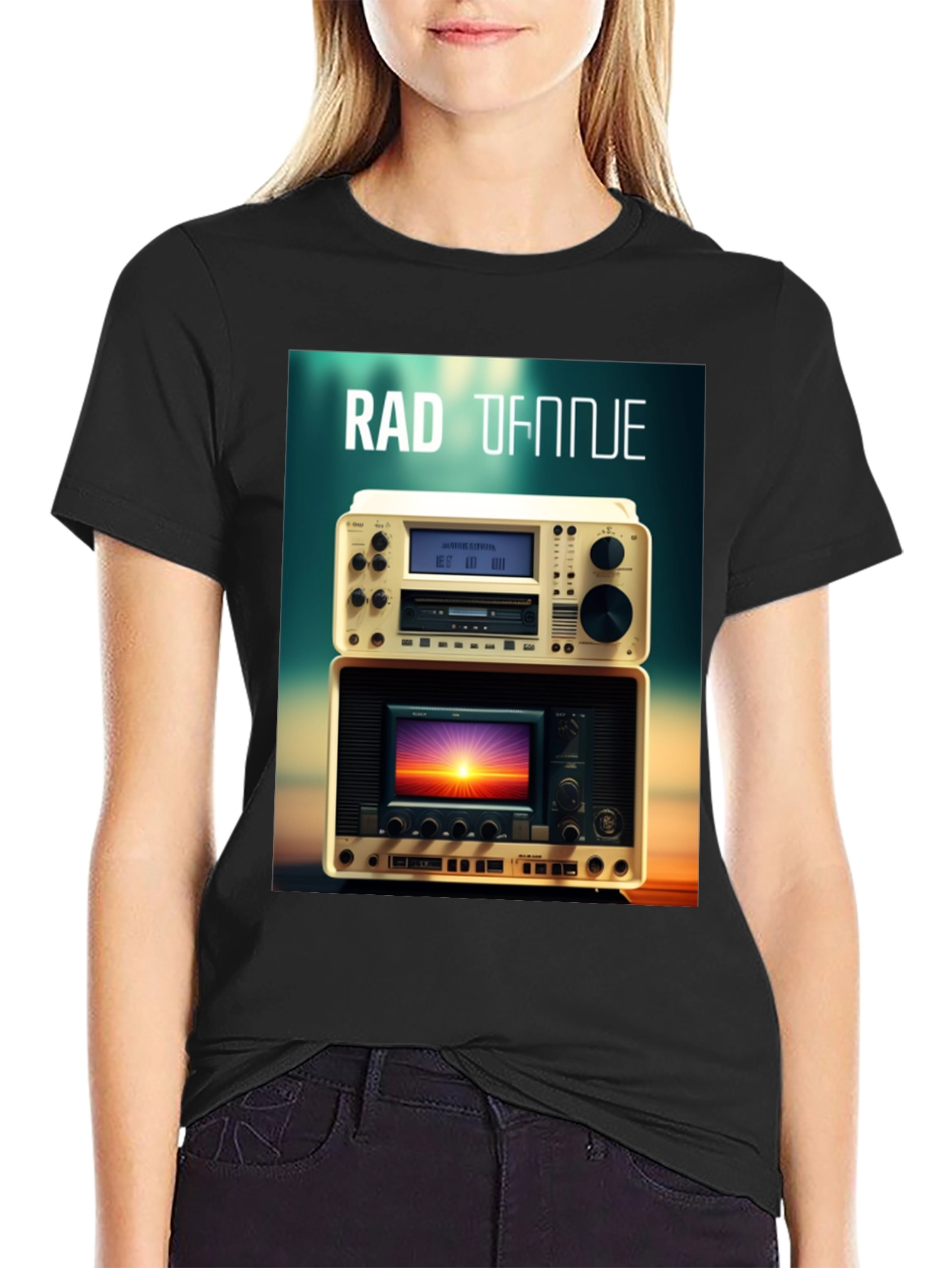 Retro Radio and Sunset T-Shirt