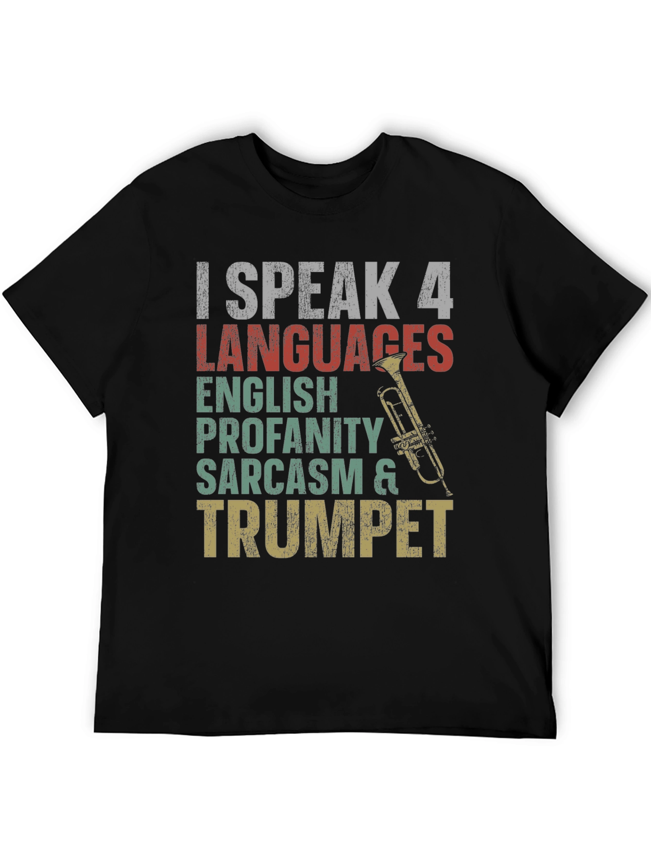 I Speak 4 Languages Trumpet Graphic Tee