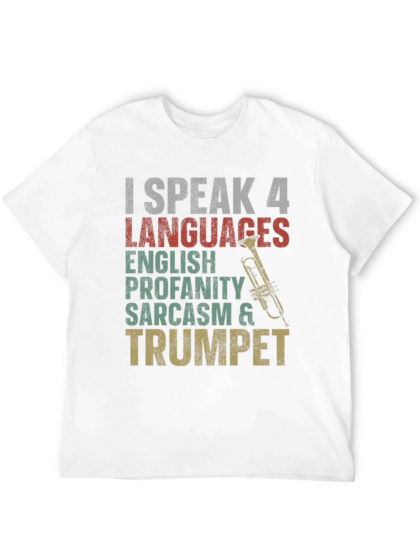 I Speak 4 Languages Trumpet Graphic Tee