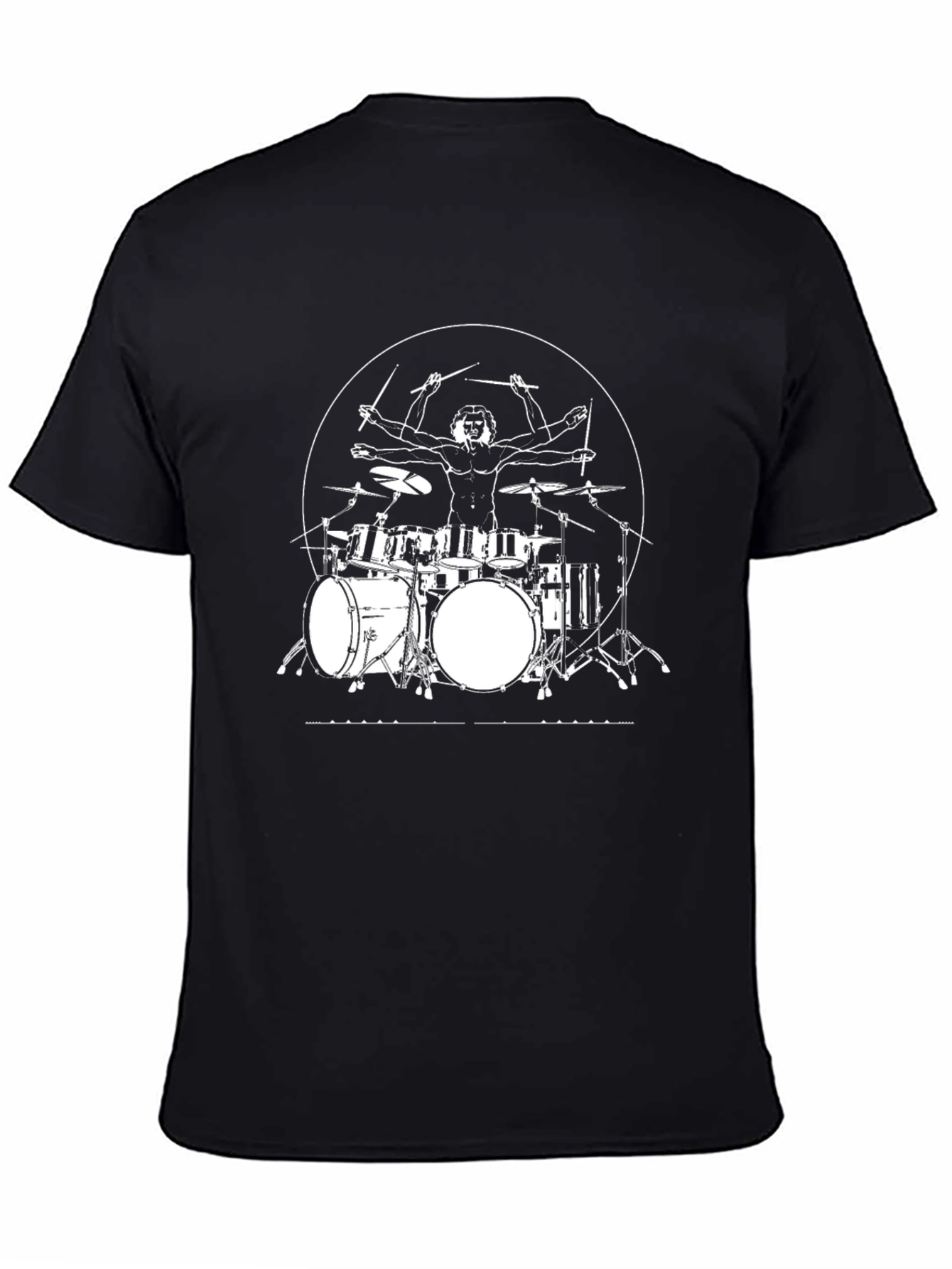 Drummer Man T-Shirt - Vitruvian Drummer