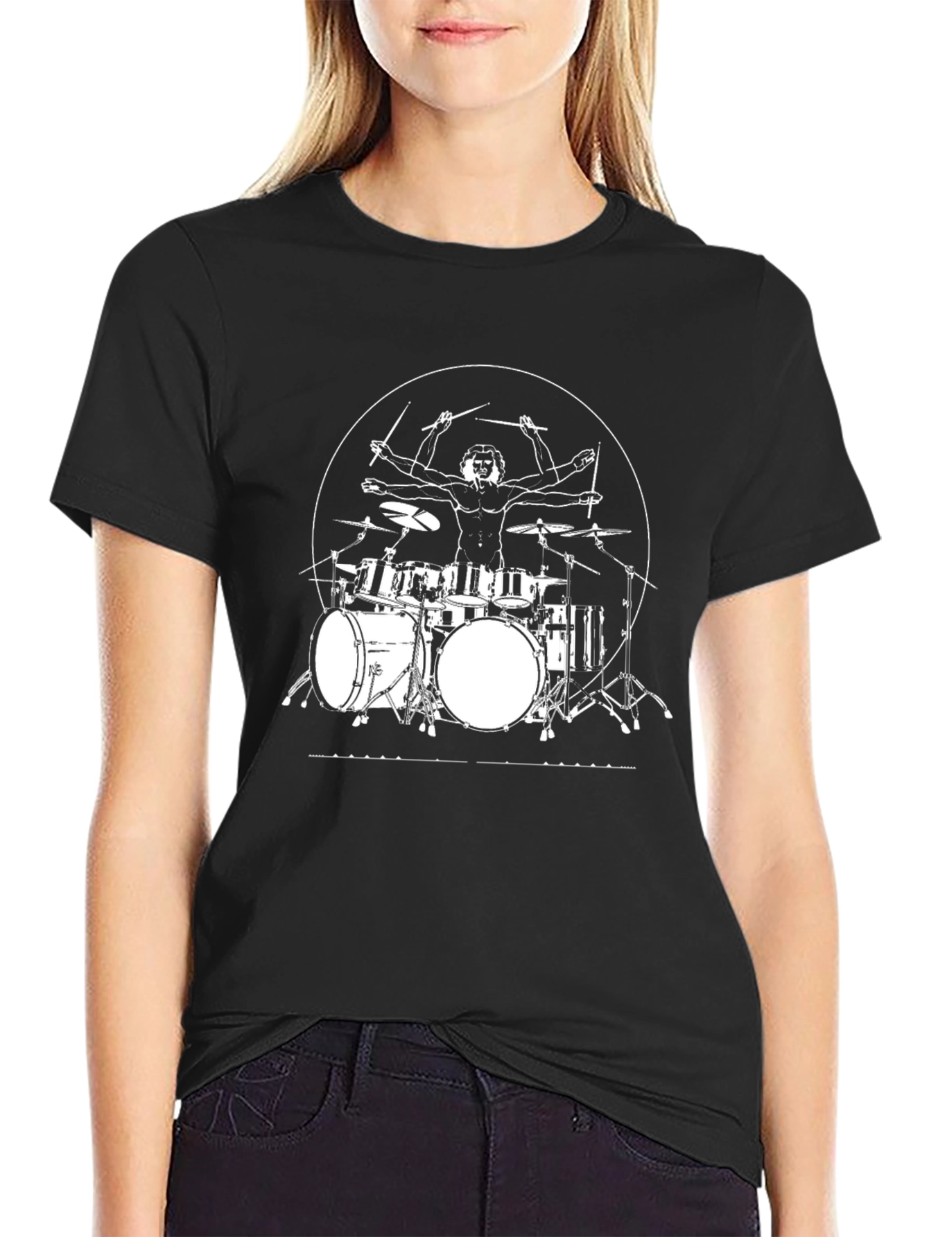 Drummer Man T-Shirt - Vitruvian Drummer