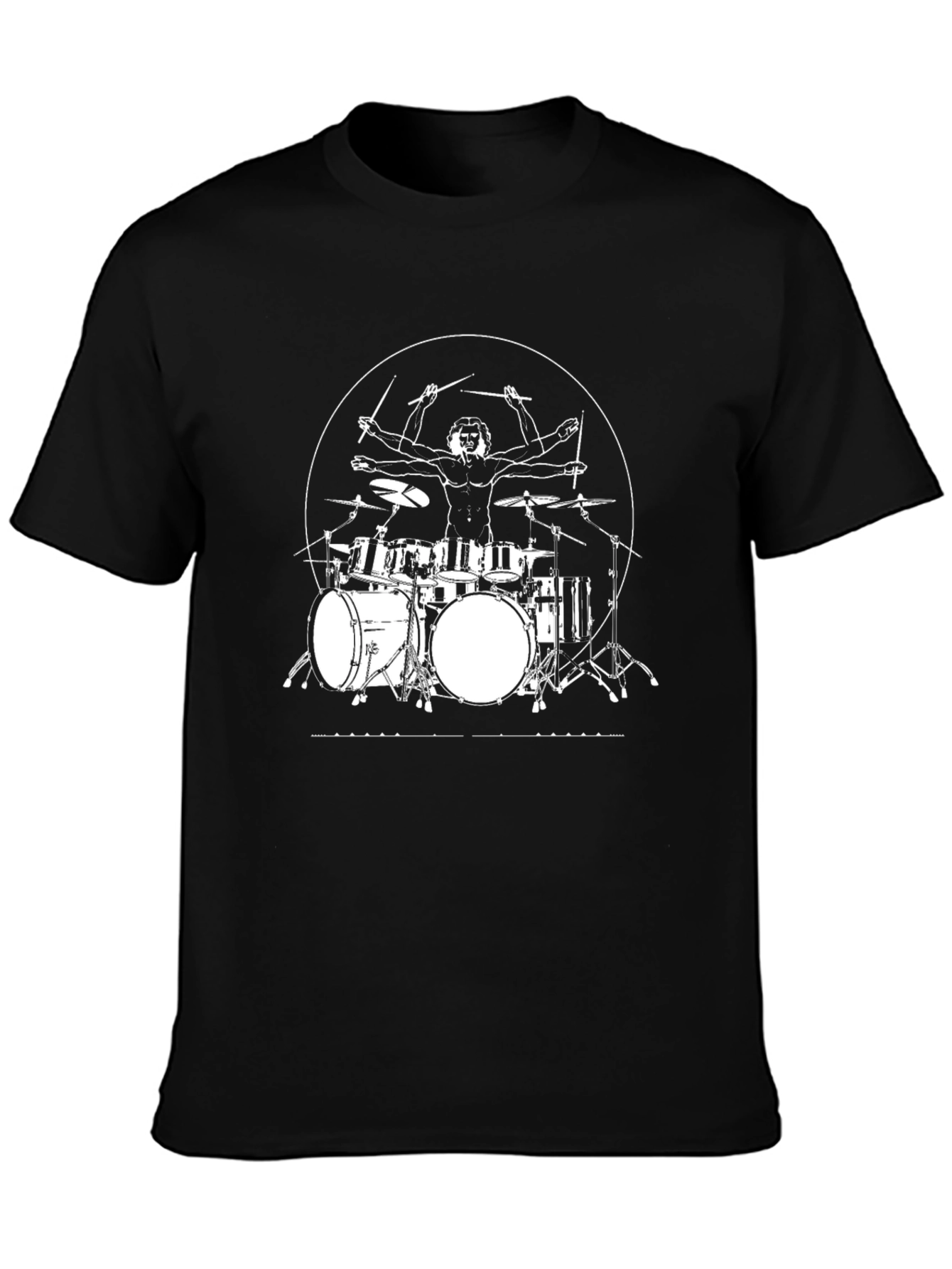 Drummer Man T-Shirt - Vitruvian Drummer