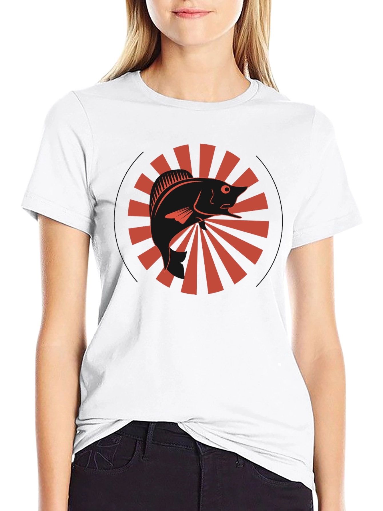 Sunburst Fish Graphic Tee - Stylish Comfort