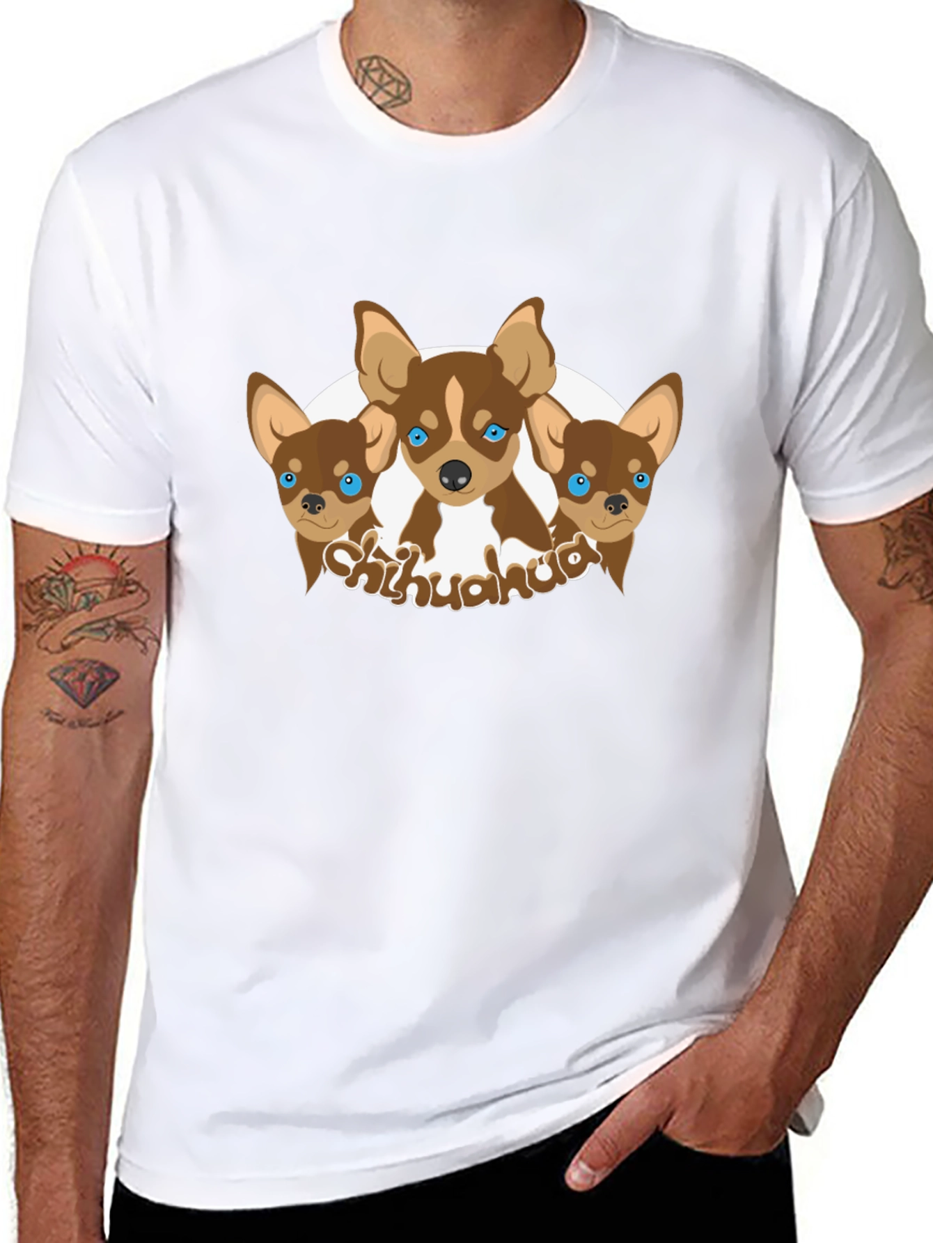 Chihuahua Dog Graphic Black T-Shirt