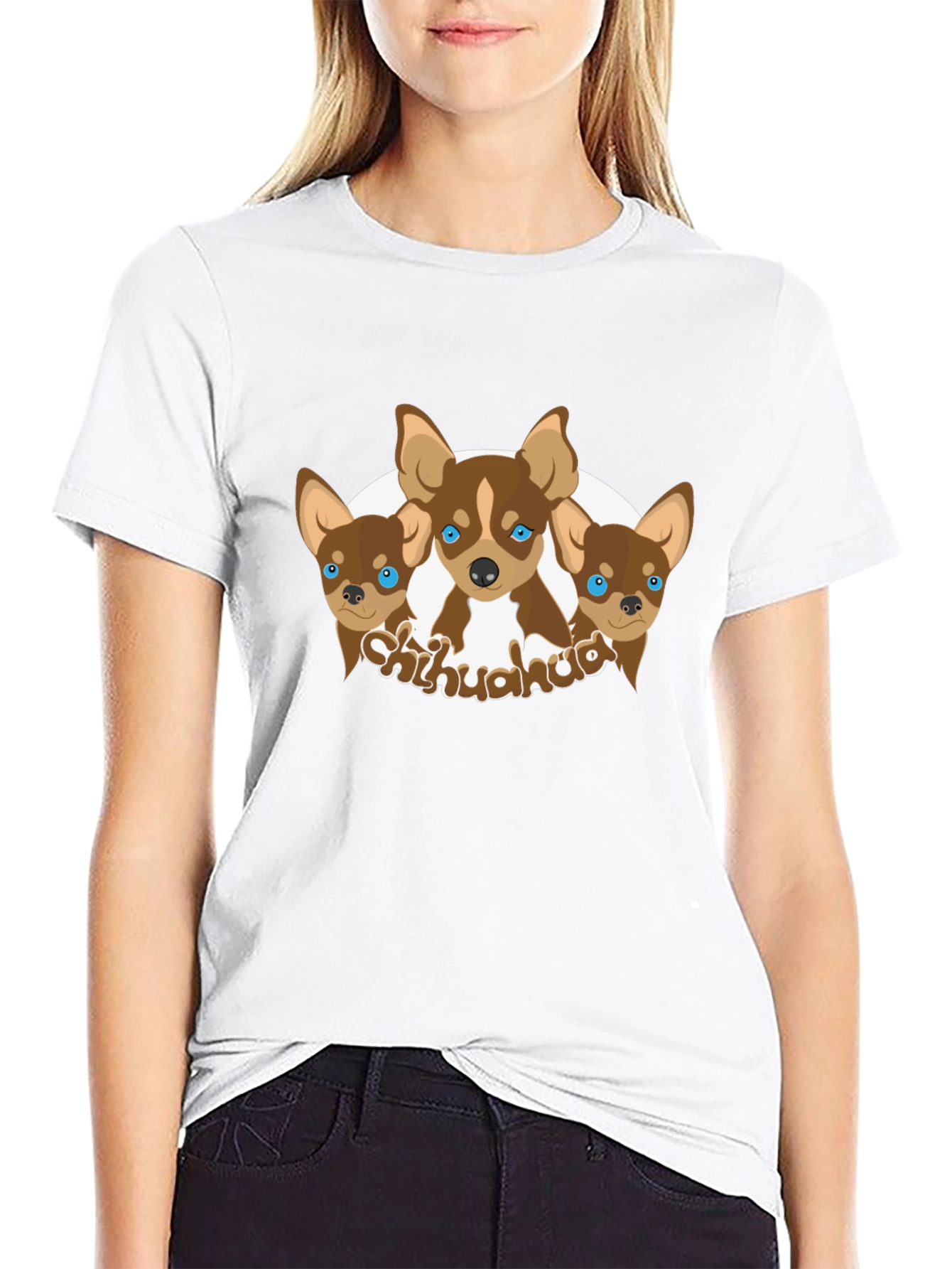 Chihuahua Dog Graphic Black T-Shirt