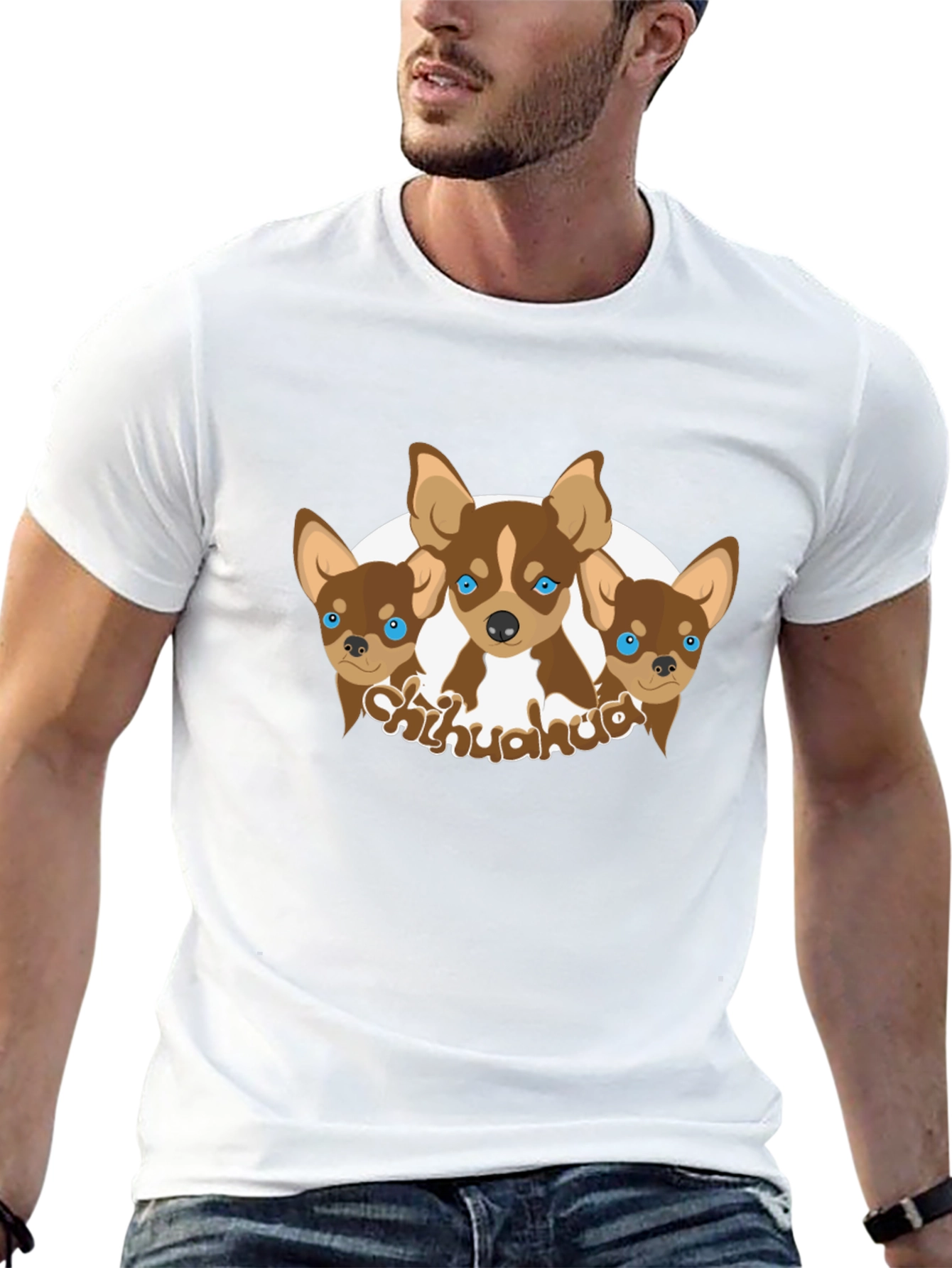 Chihuahua Dog Graphic Black T-Shirt
