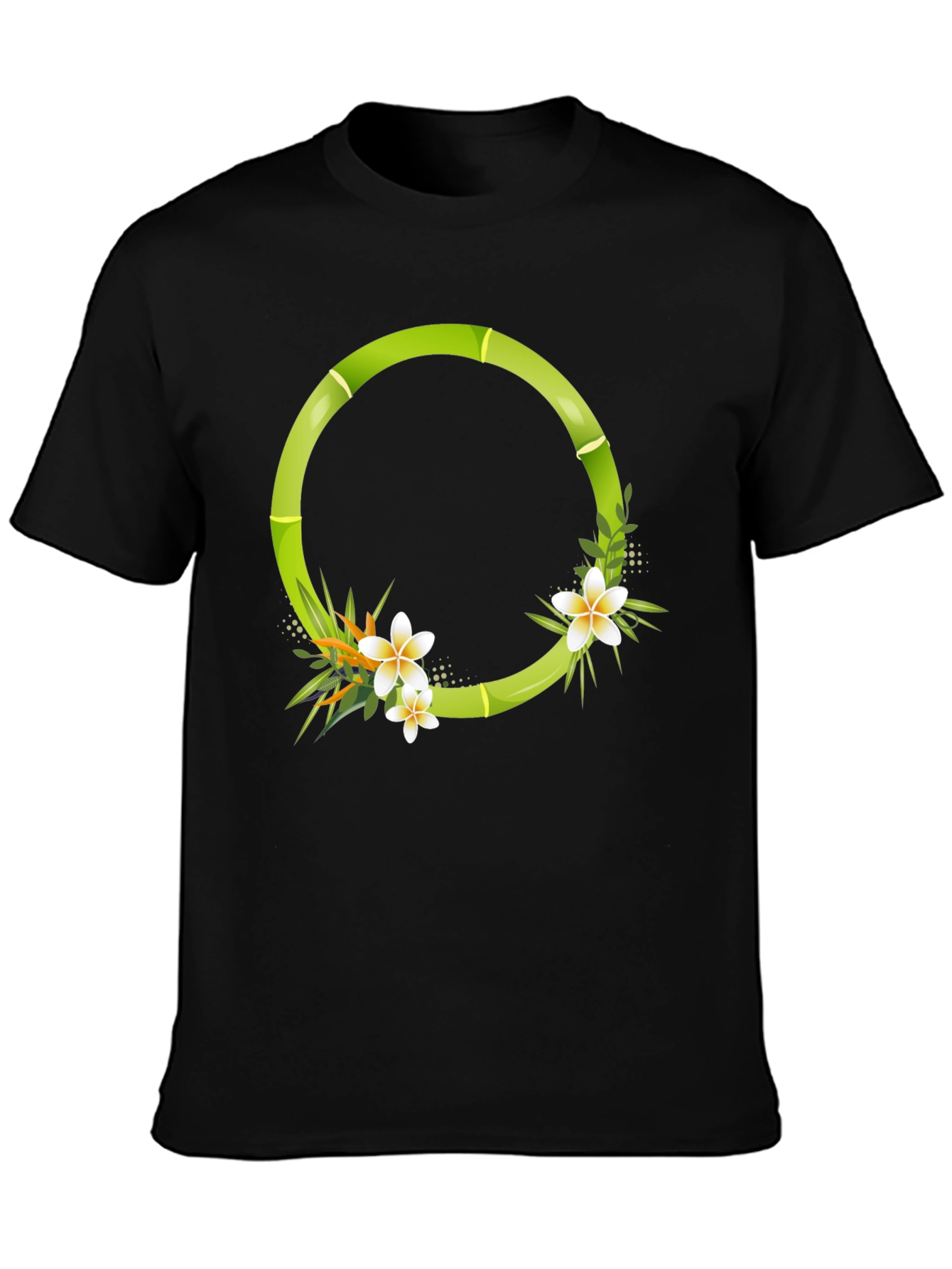 Bamboo Floral Circle Graphic T-Shirt