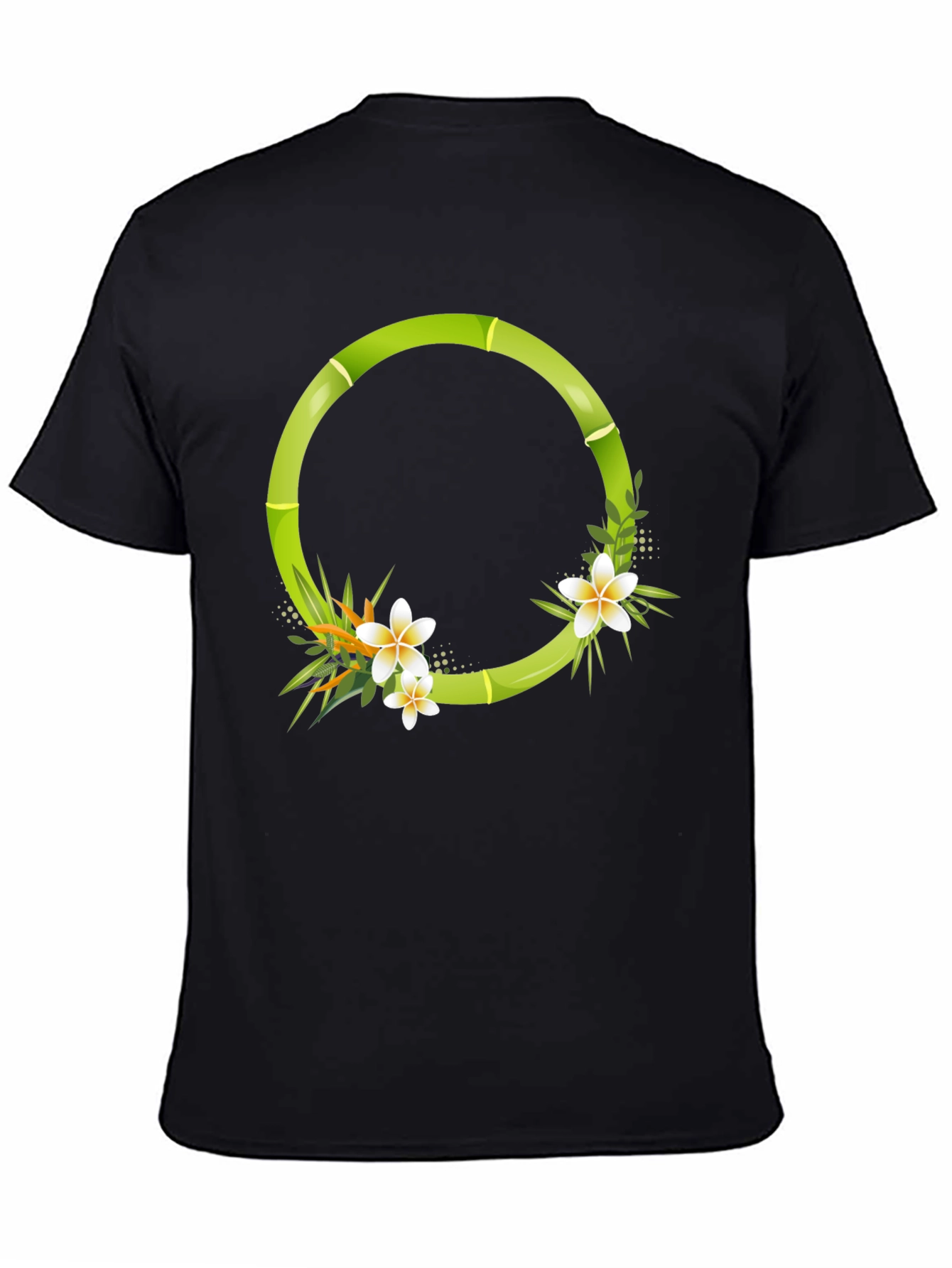 Bamboo Floral Circle Graphic T-Shirt
