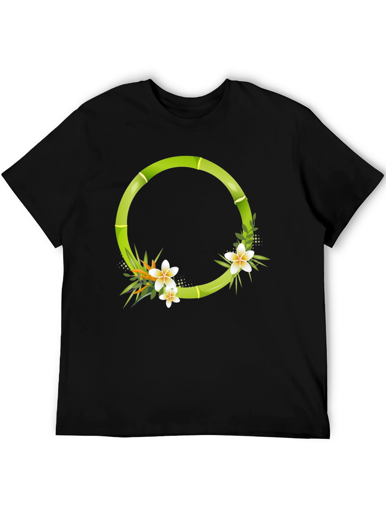 Bamboo Floral Circle Graphic T-Shirt