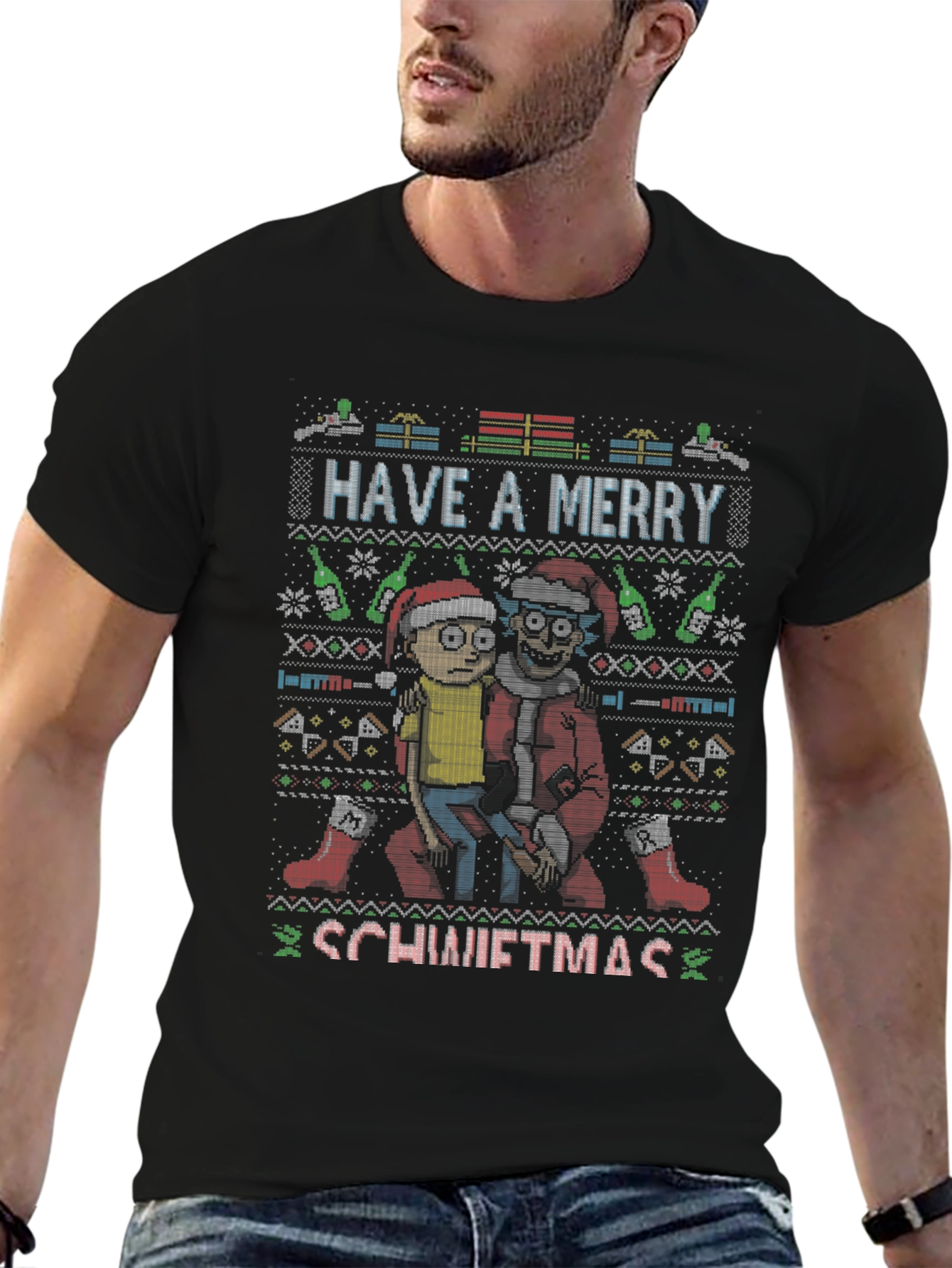 Rick and Morty Schwiiftmas Ugly Christmas T-Shirt