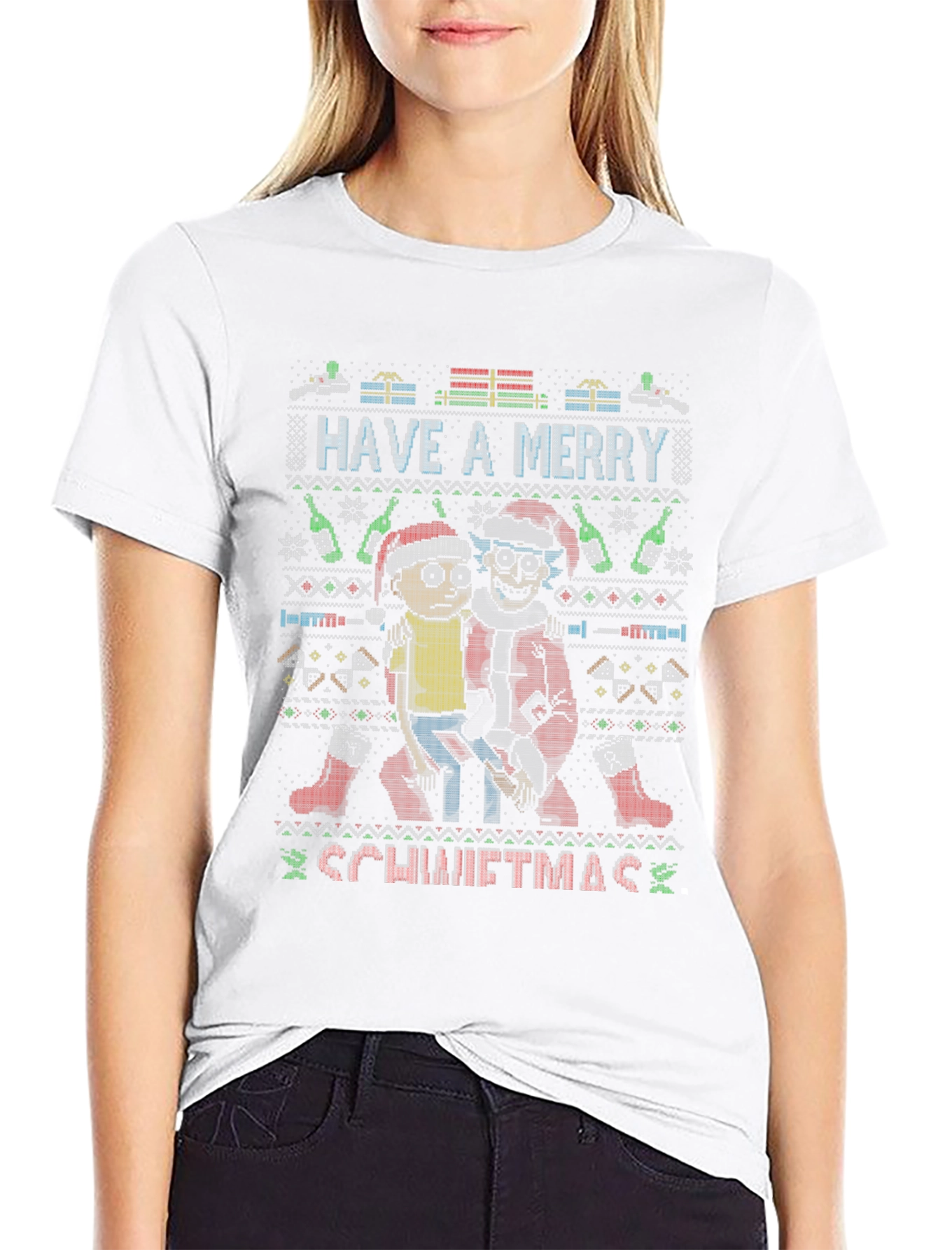 Rick and Morty Schwiiftmas Ugly Christmas T-Shirt