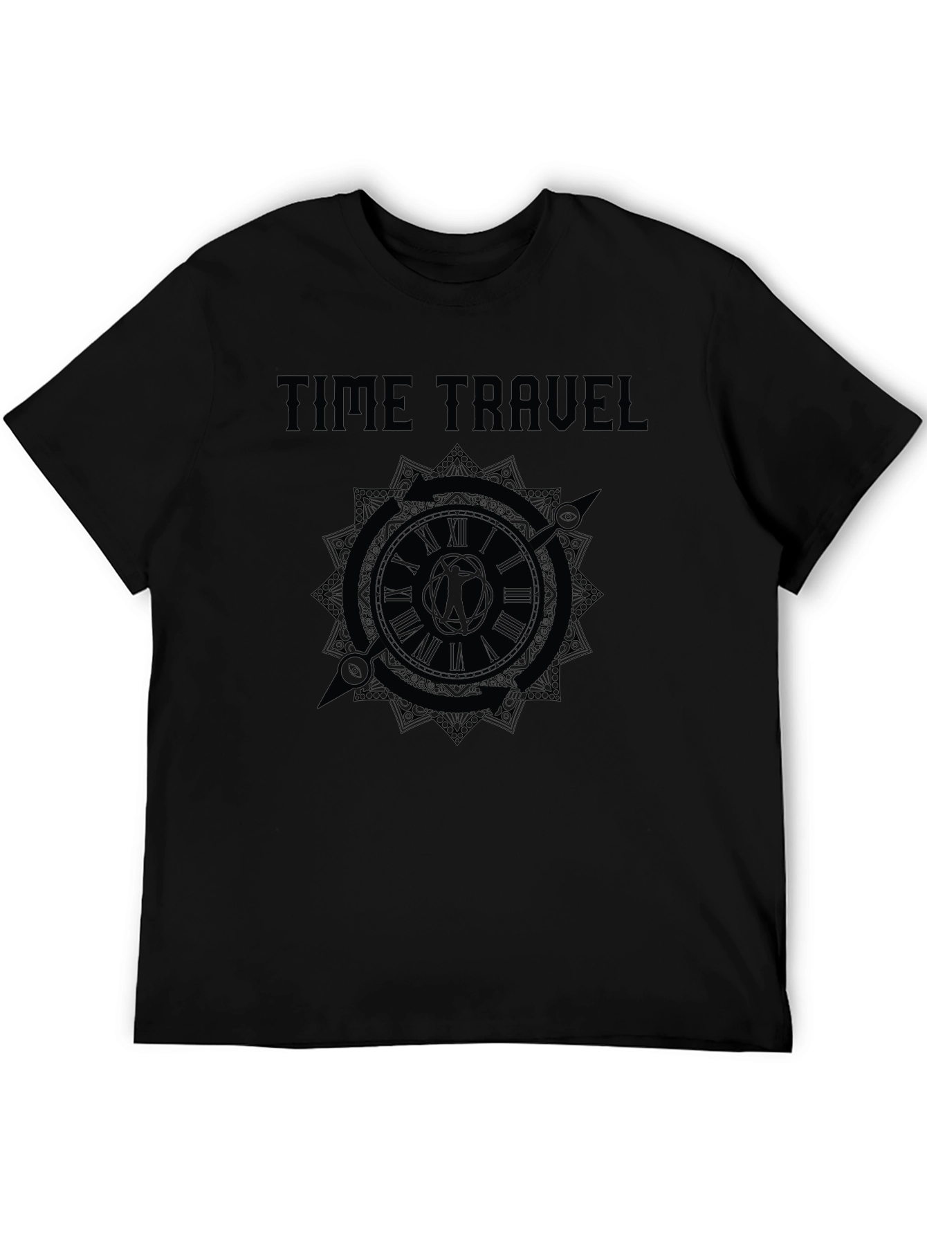 Time Travel Graphic Black T-Shirt