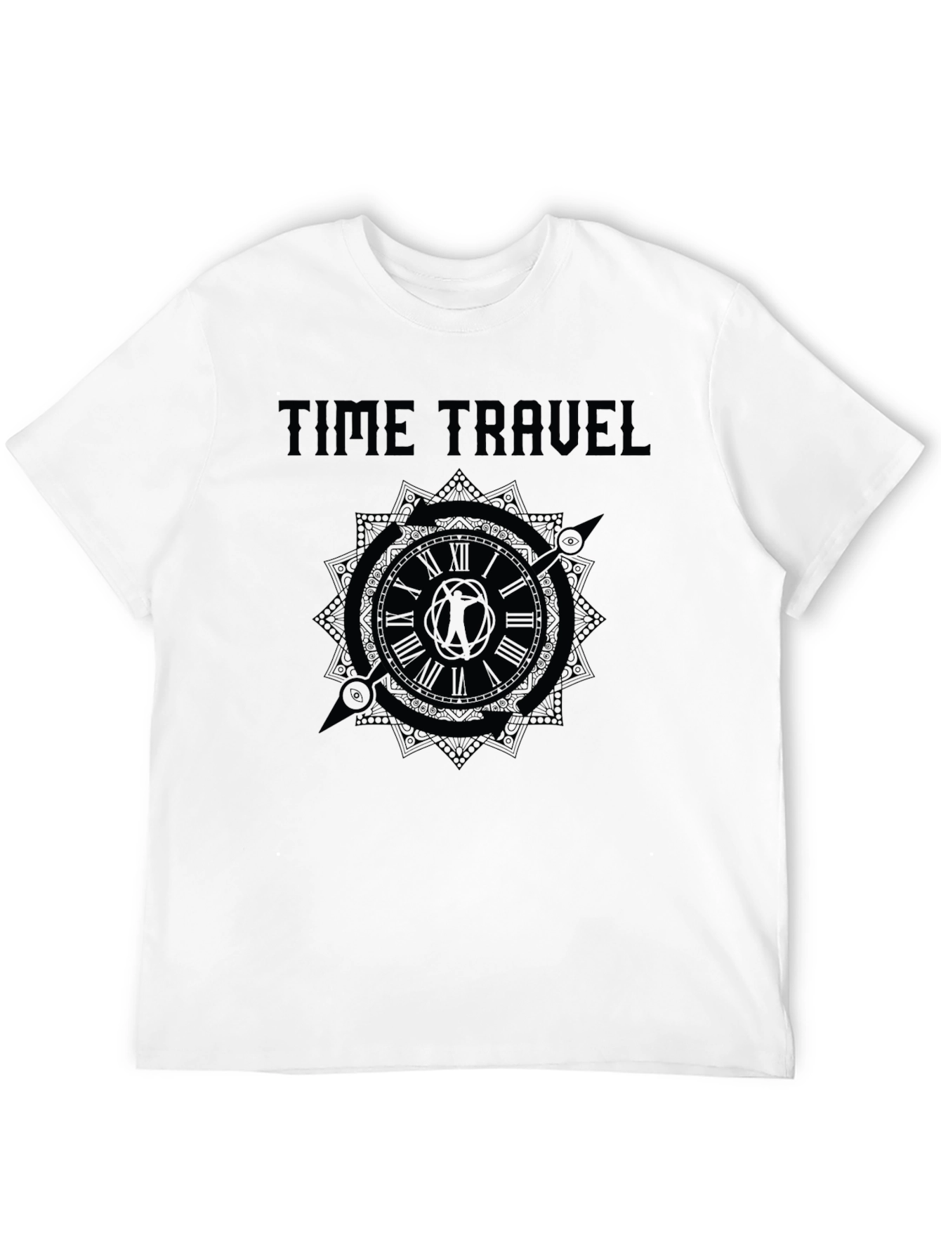 Time Travel Graphic Black T-Shirt