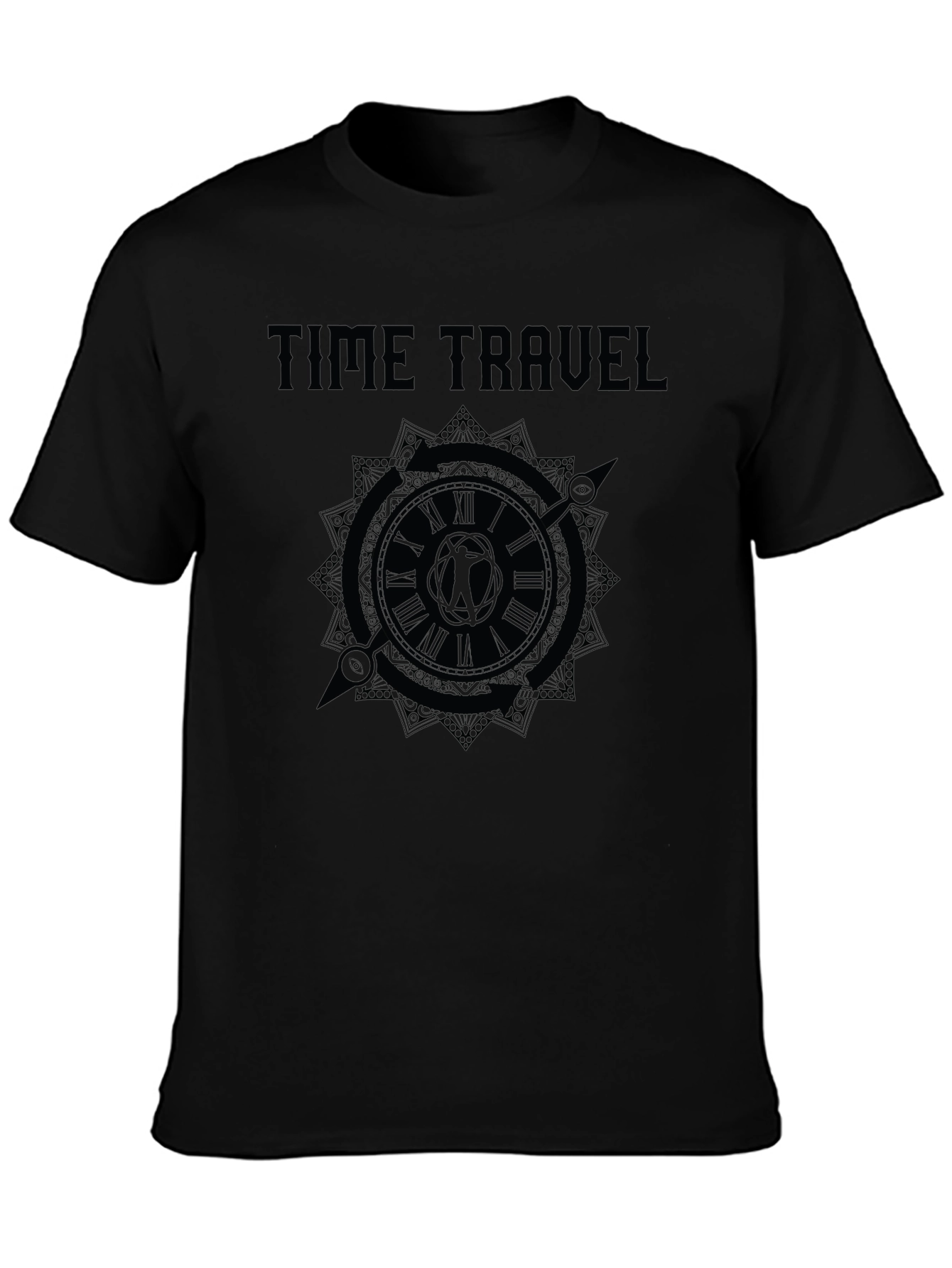 Time Travel Graphic Black T-Shirt