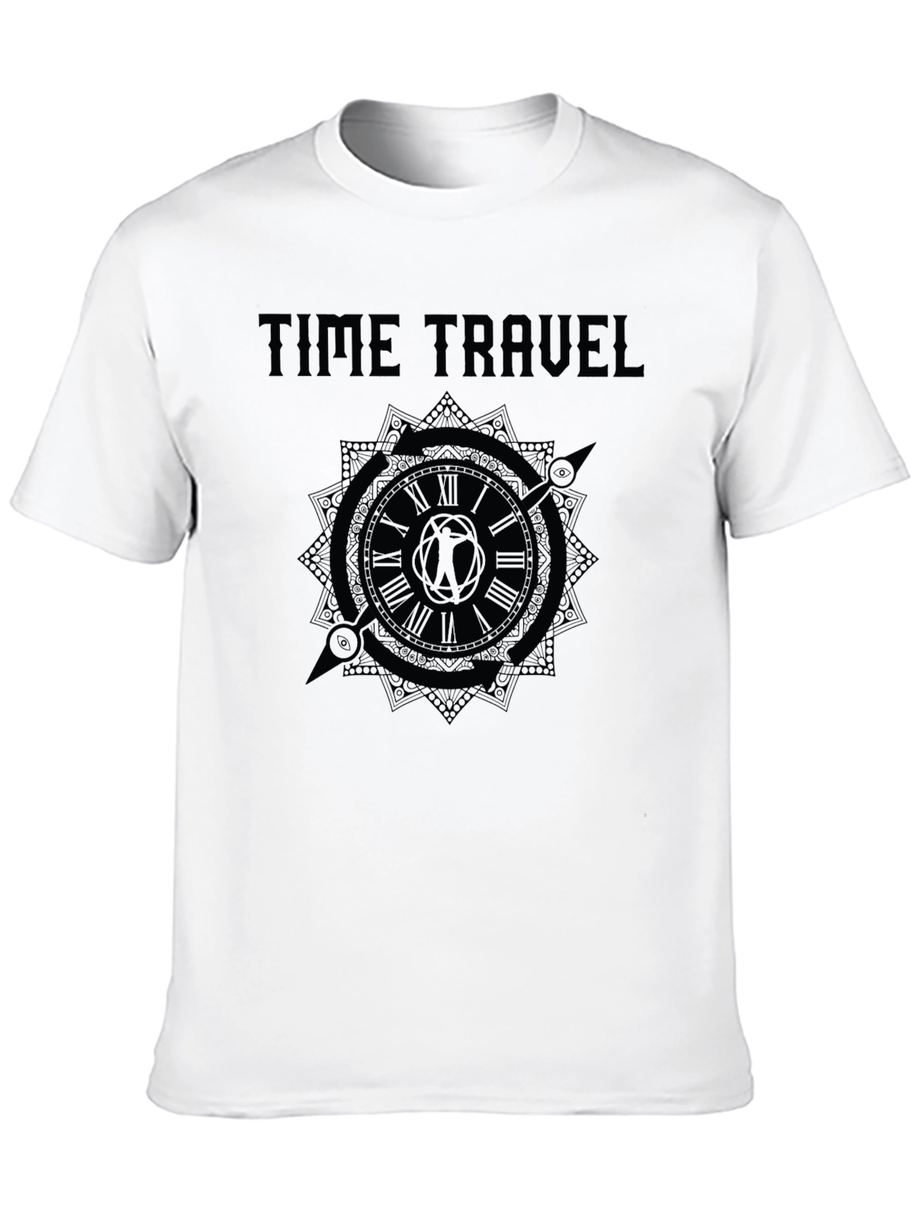 Time Travel Graphic Black T-Shirt