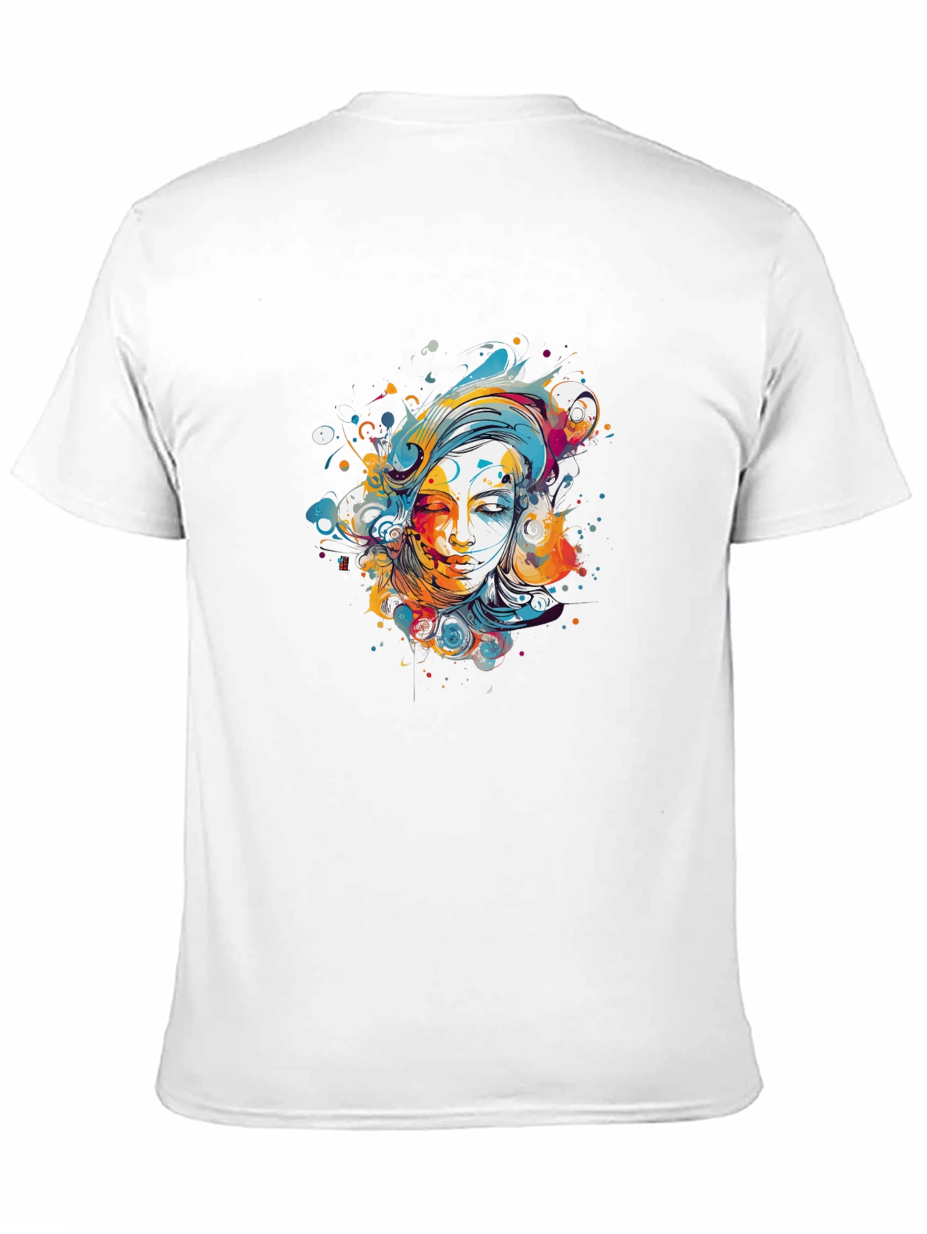 Abstract Woman Graphic Tee - Black Cotton Blend
