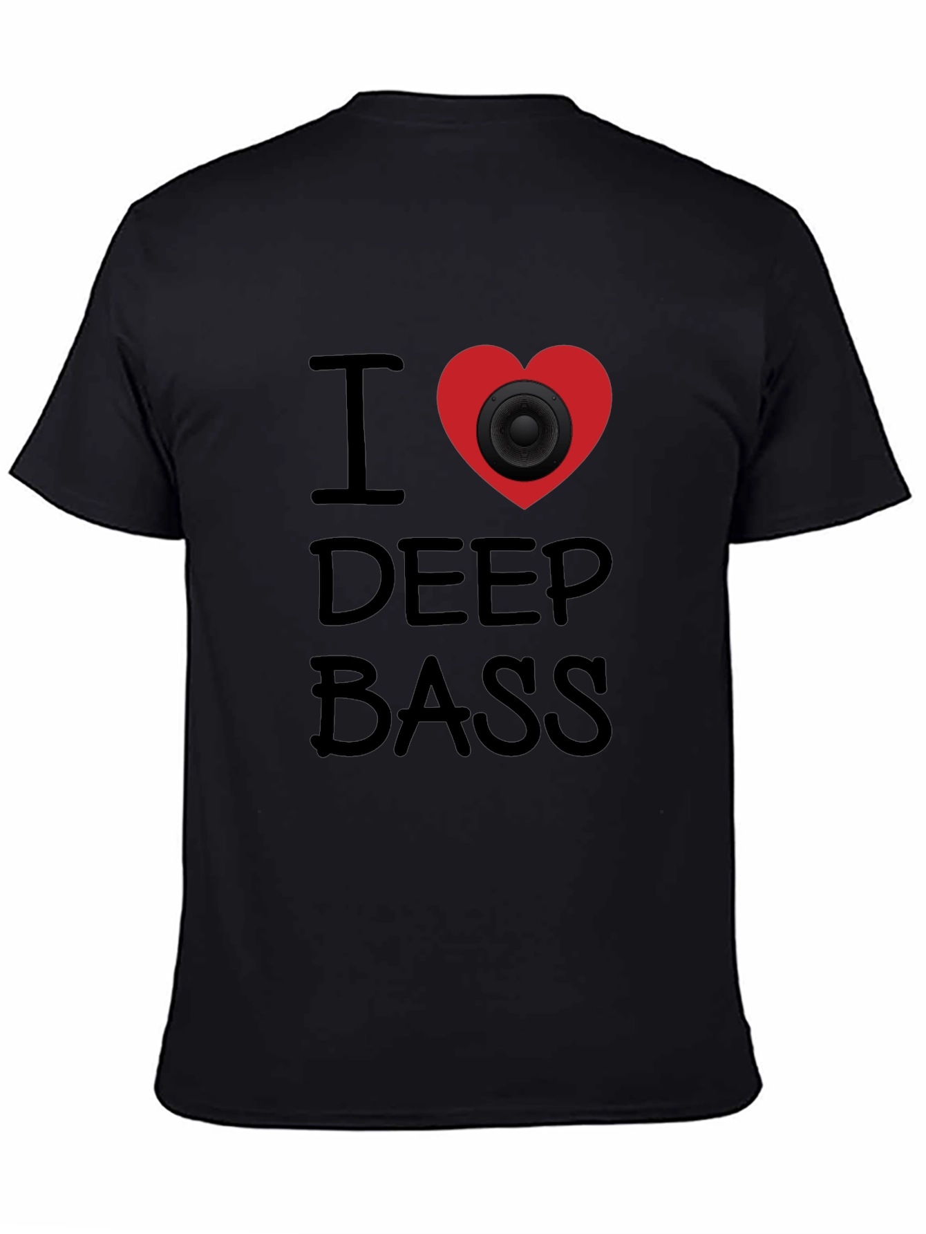 I Love Deep Bass Black Graphic Tee