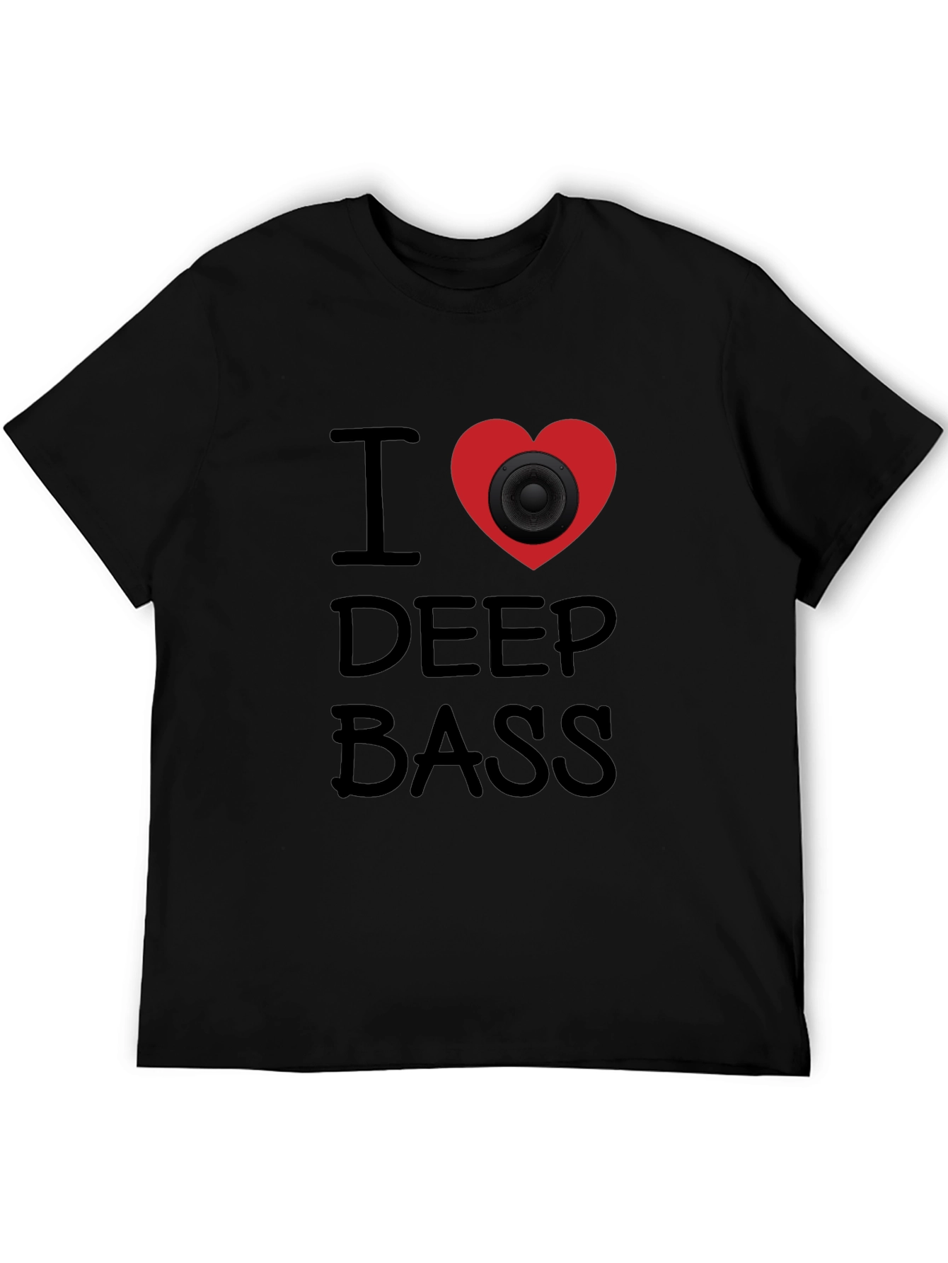 I Love Deep Bass Black Graphic Tee