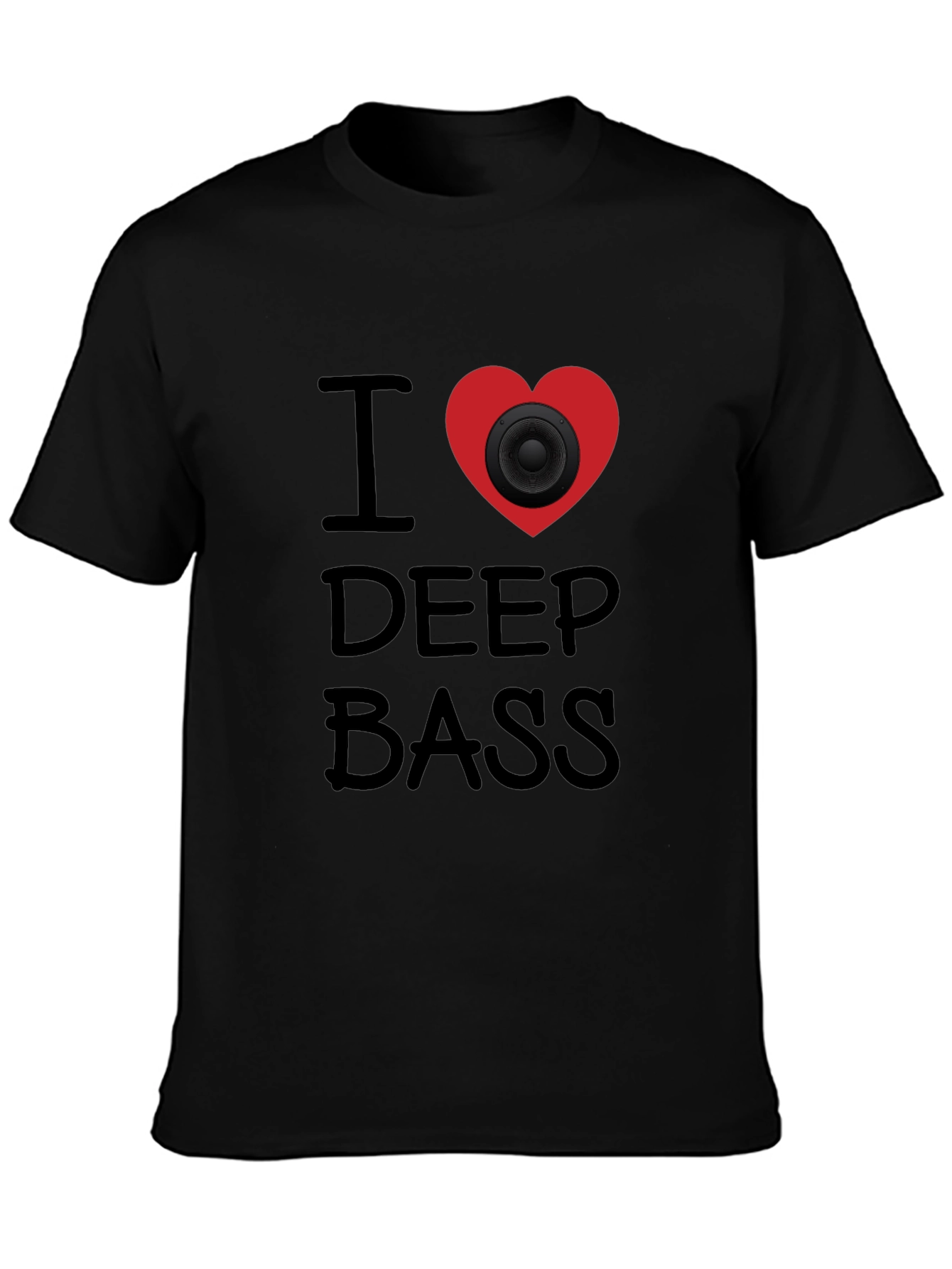 I Love Deep Bass Black Graphic Tee