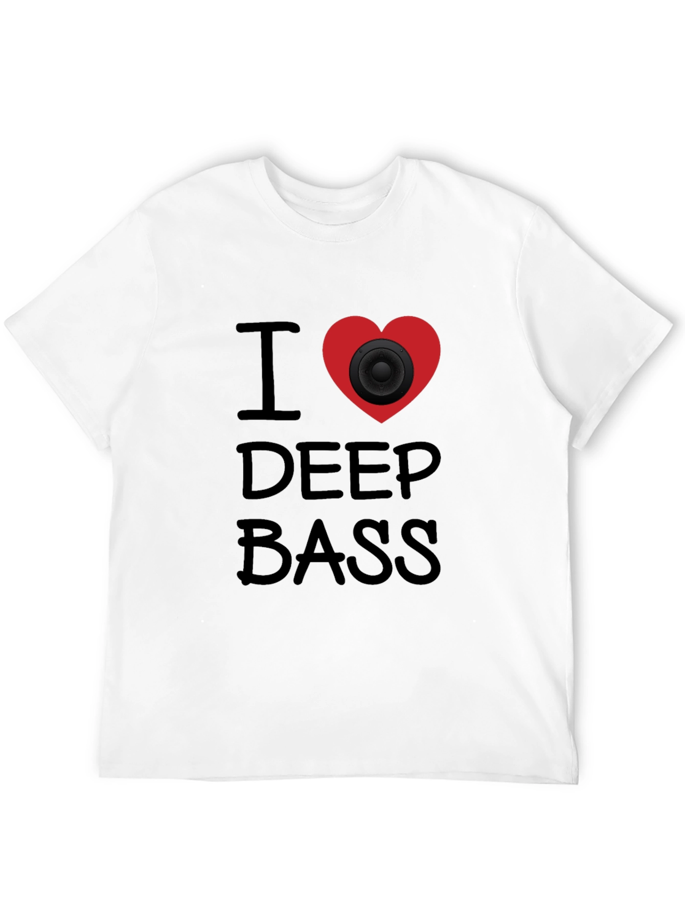 I Love Deep Bass Black Graphic Tee