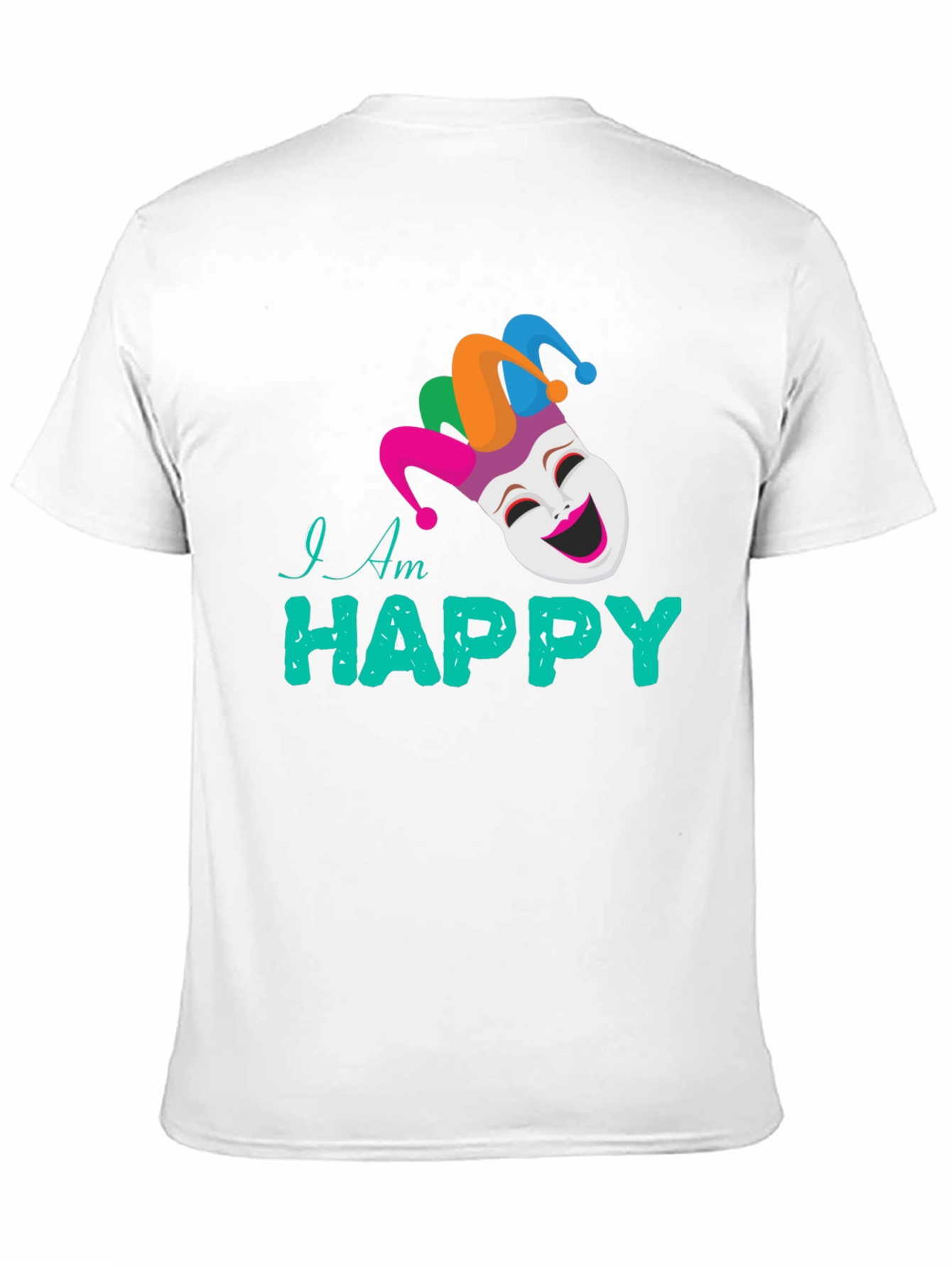 Happy Jester Graphic Tee - Black Cotton Blend