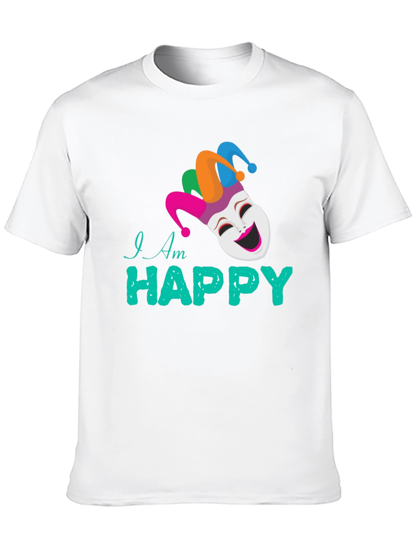 Happy Jester Graphic Tee - Black Cotton Blend