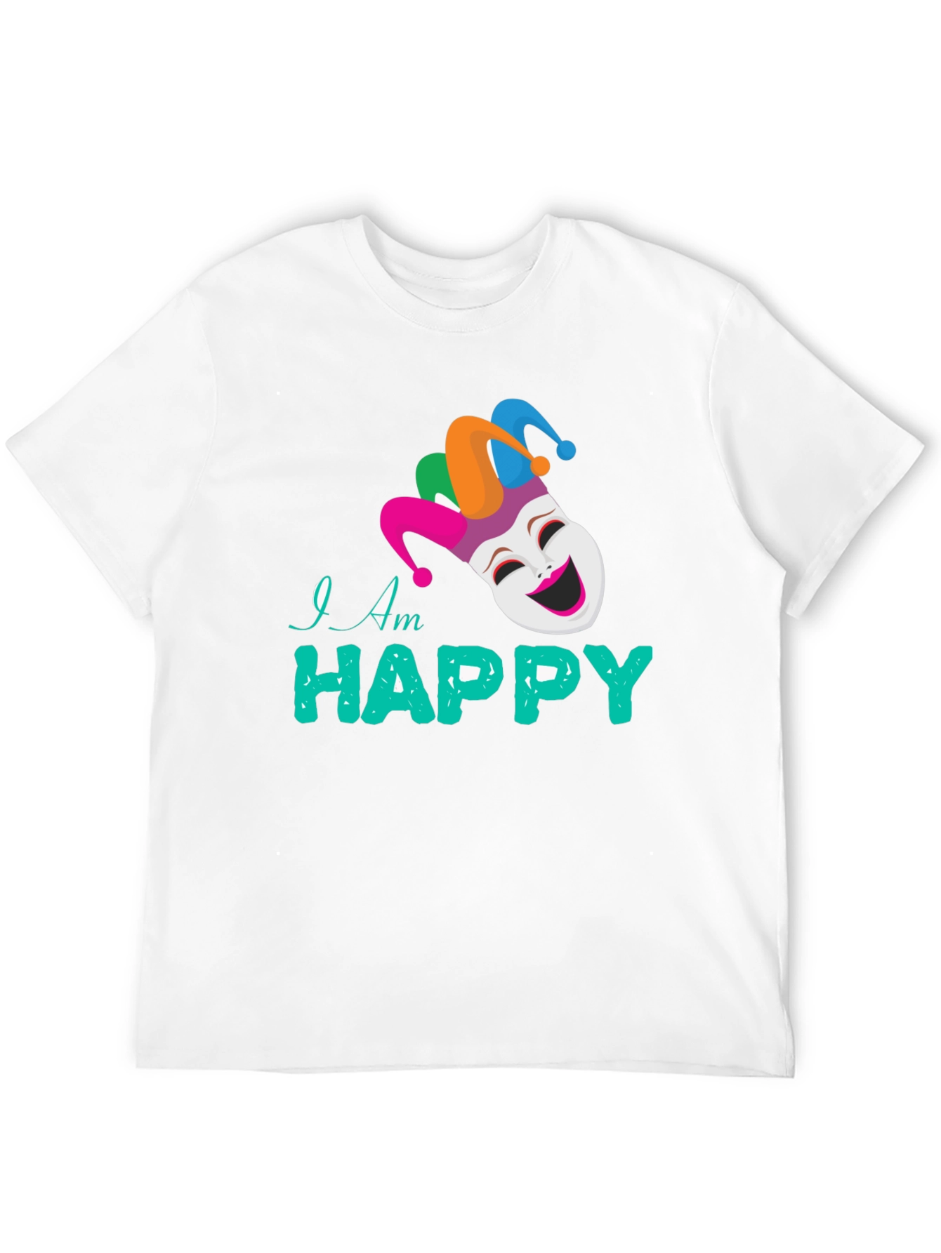 Happy Jester Graphic Tee - Black Cotton Blend