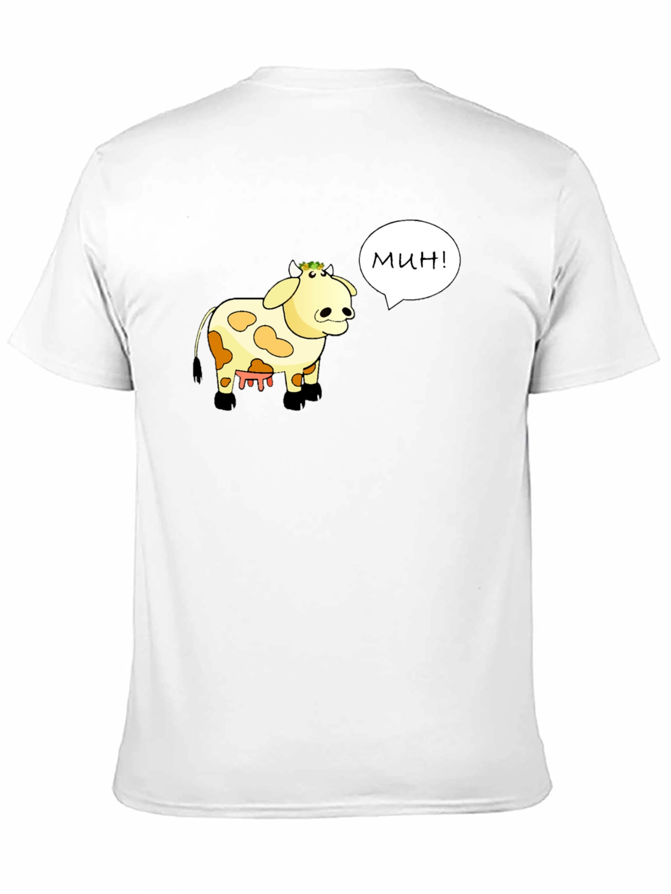 Funny Cartoon Cow T-Shirt - Moo! in Russian