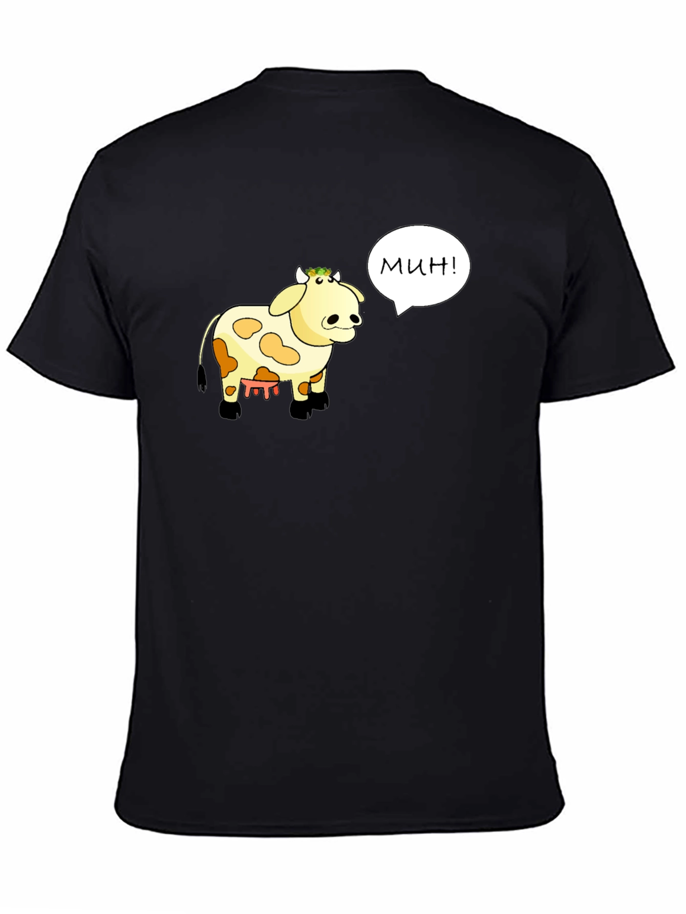 Funny Cartoon Cow T-Shirt - Moo! in Russian