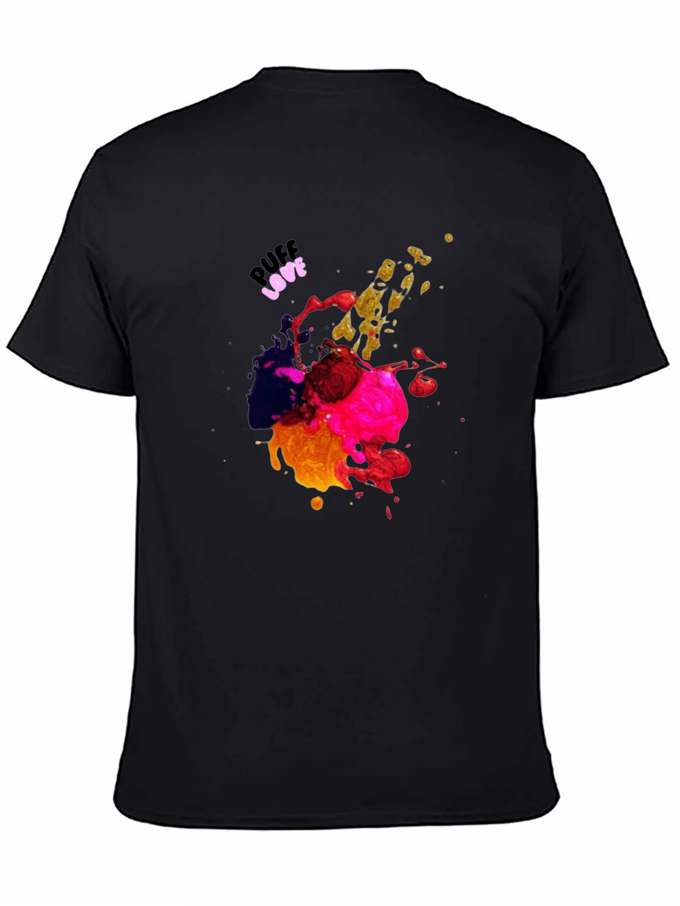 Abstract Splatter Graphic Black T-Shirt