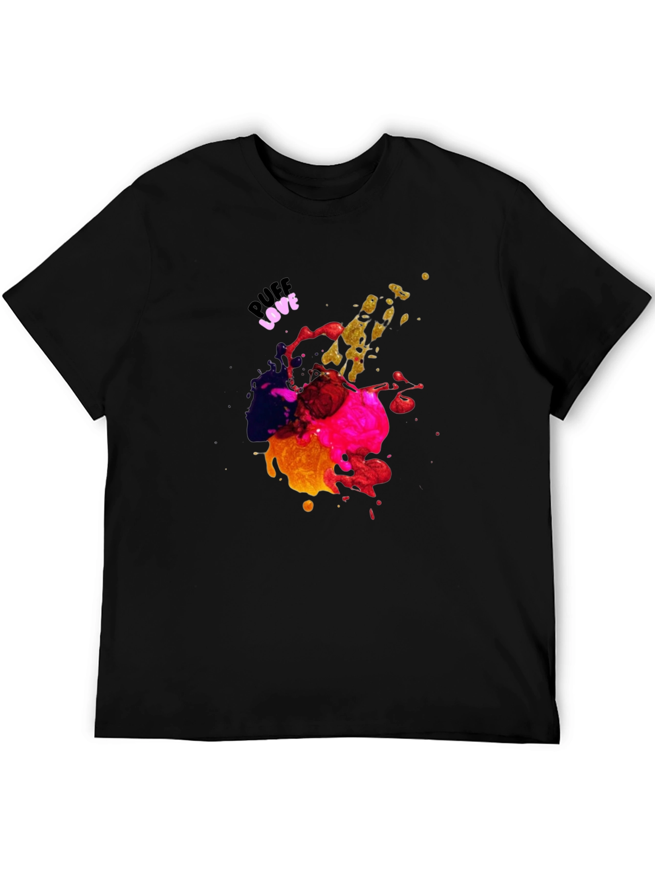 Abstract Splatter Graphic Black T-Shirt