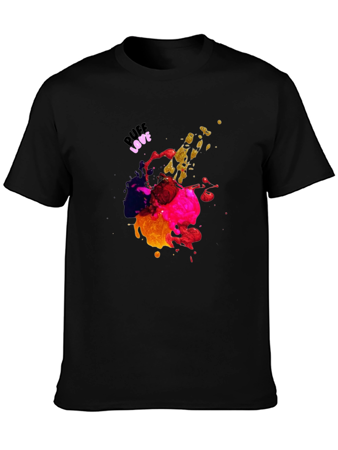 Abstract Splatter Graphic Black T-Shirt