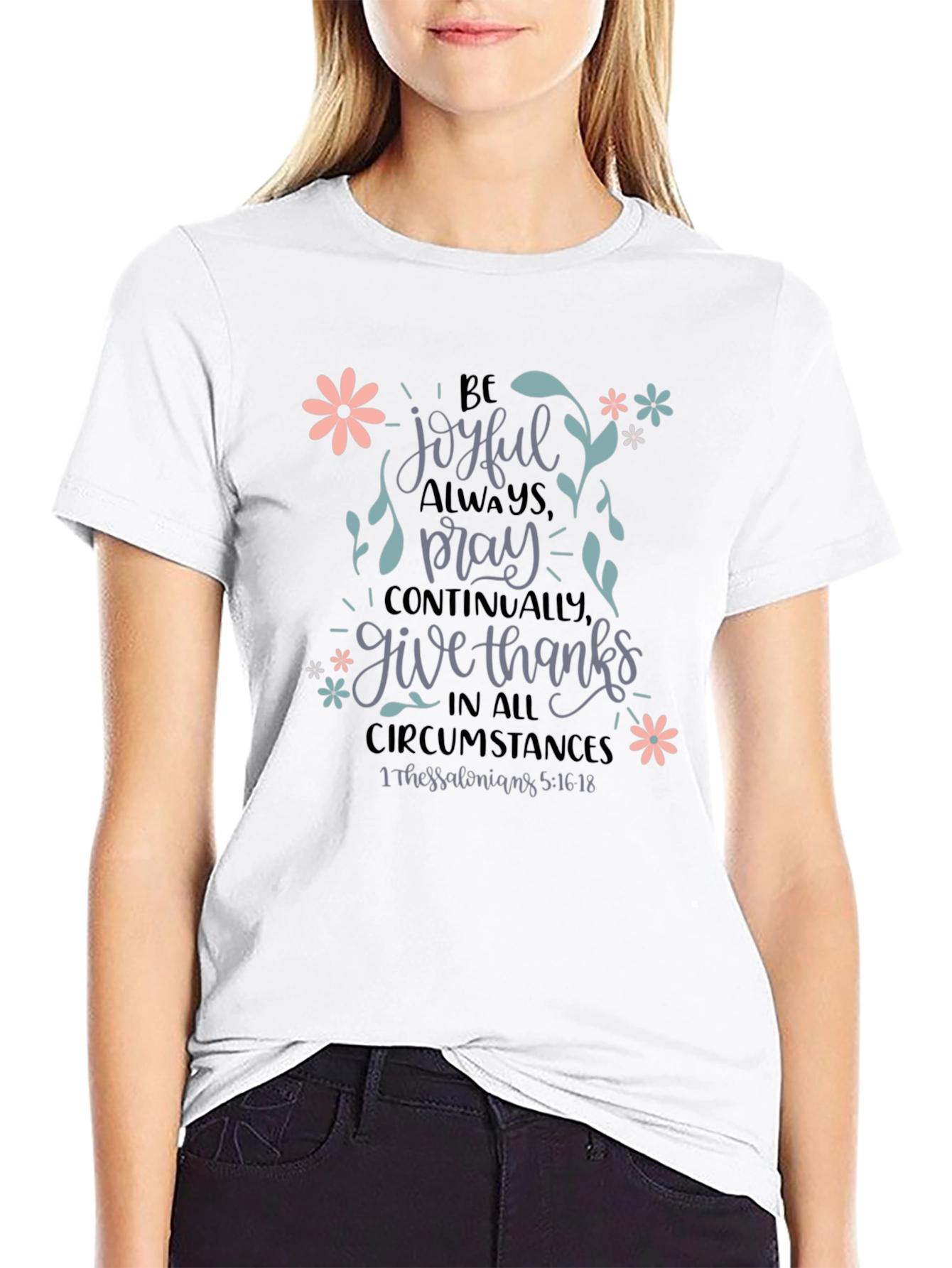 Be Joyful T-Shirt - Floral Christian Tee