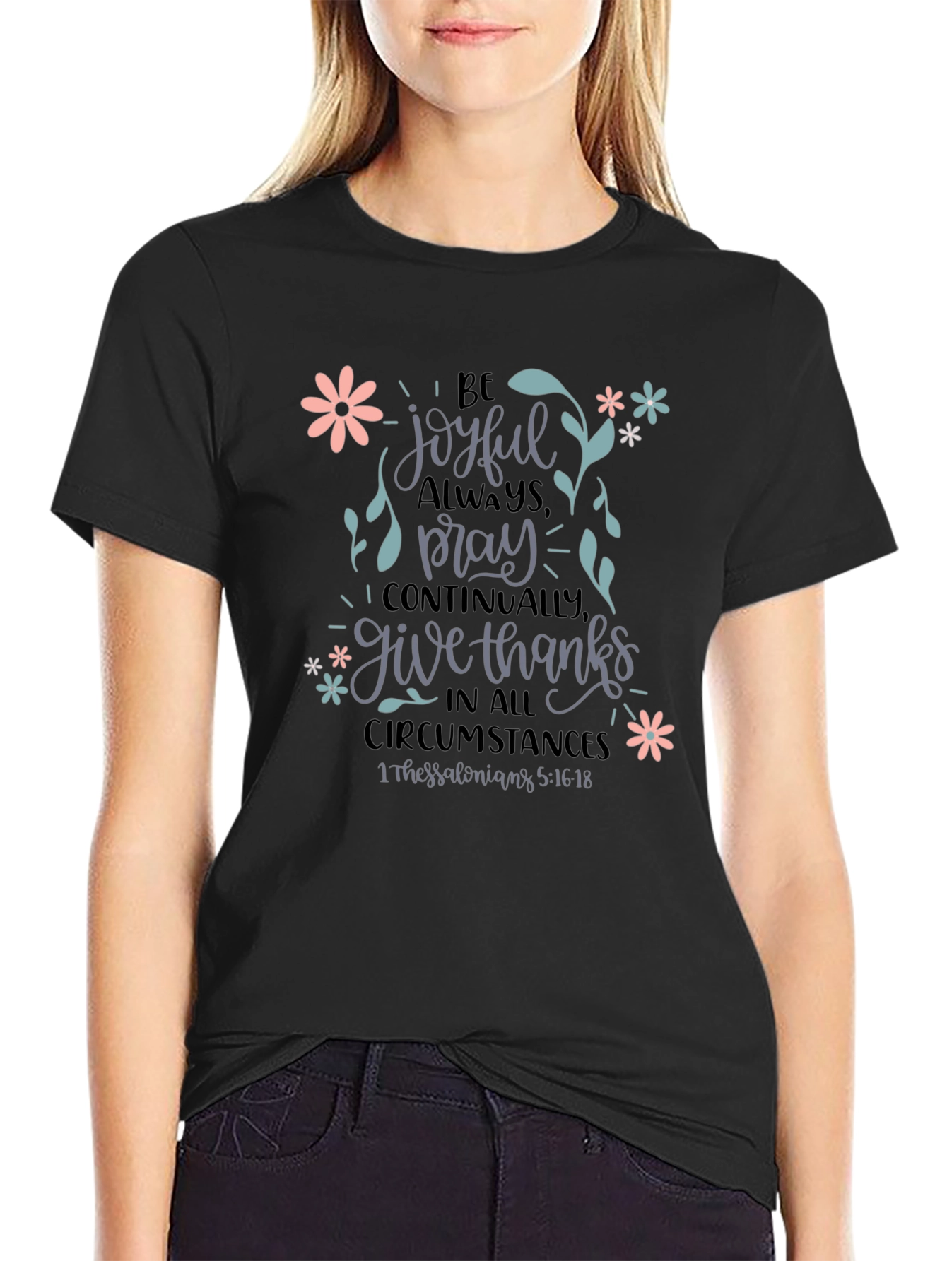 Be Joyful T-Shirt - Floral Christian Tee