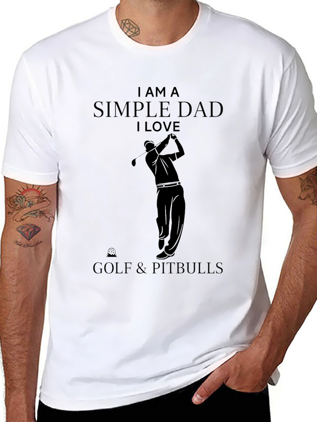 Simple Dad Golf & Pitbulls T-Shirt