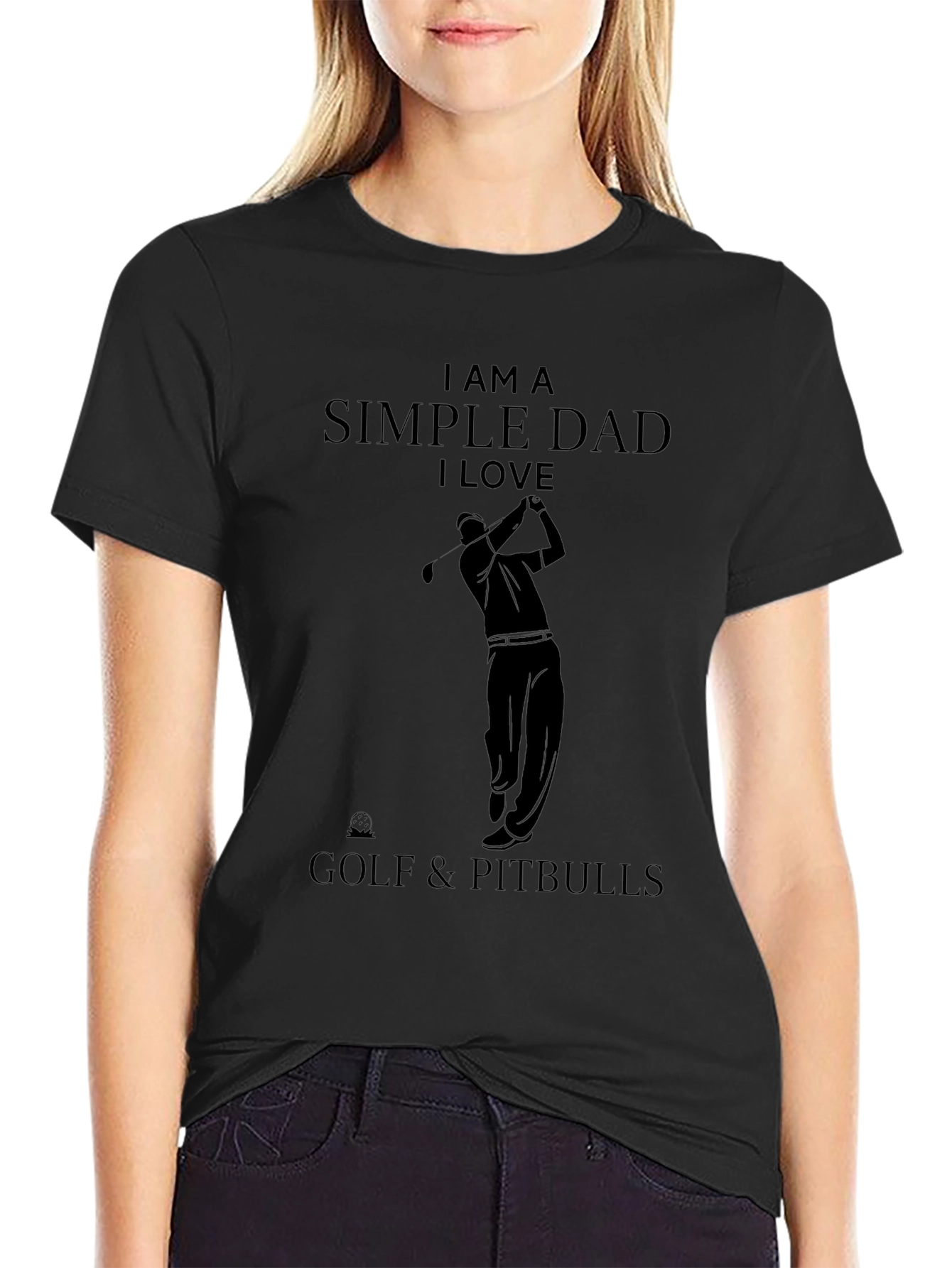 Simple Dad Golf & Pitbulls T-Shirt