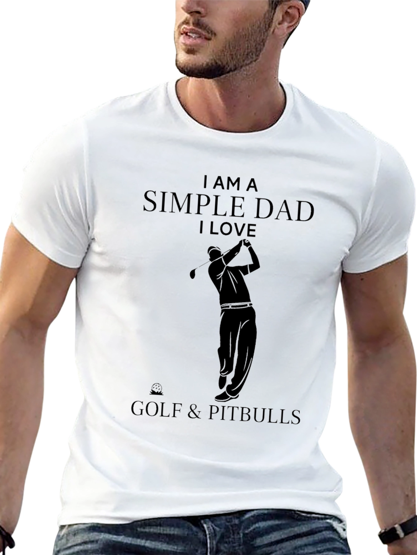 Simple Dad Golf & Pitbulls T-Shirt