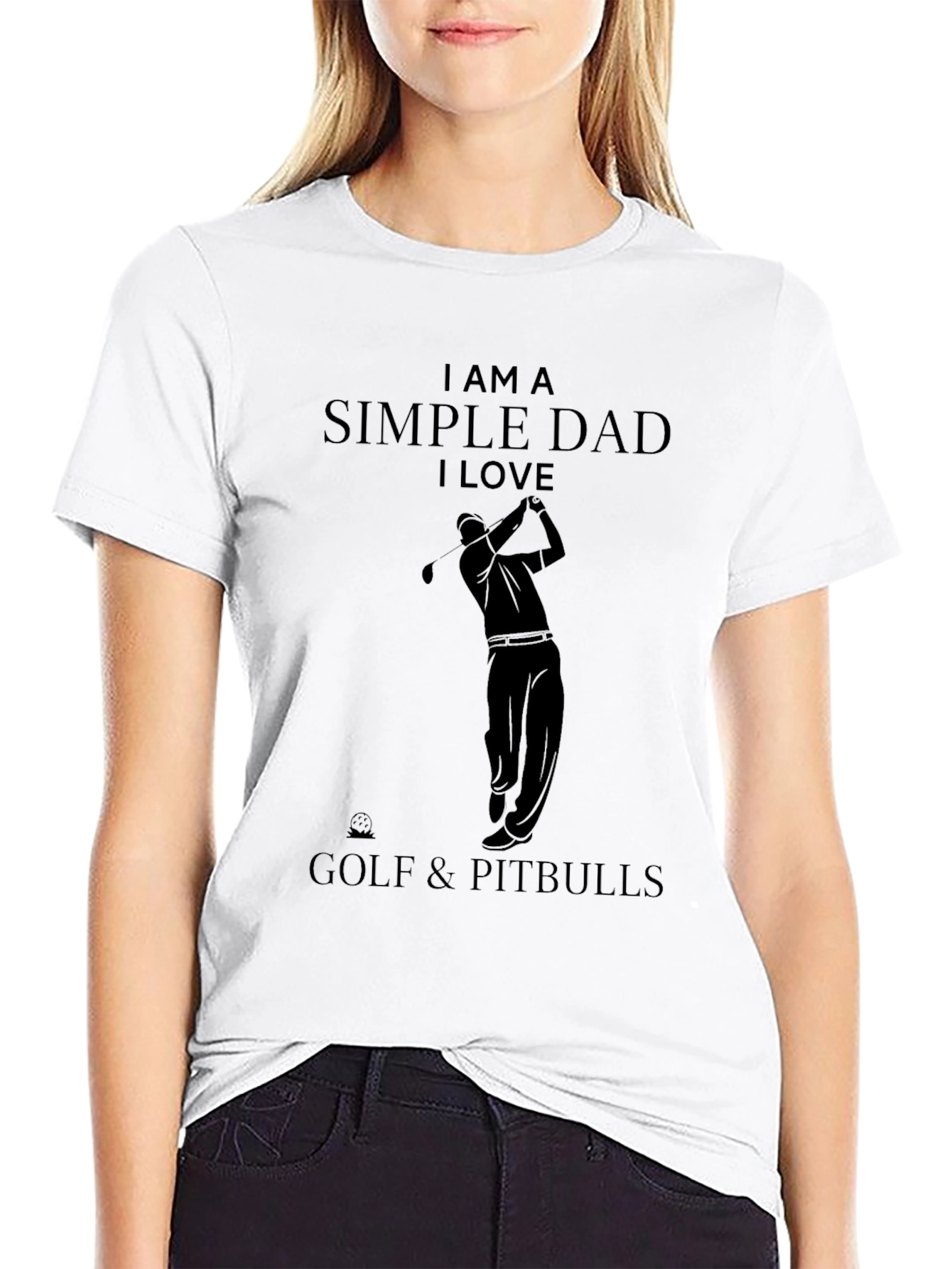 Simple Dad Golf & Pitbulls T-Shirt