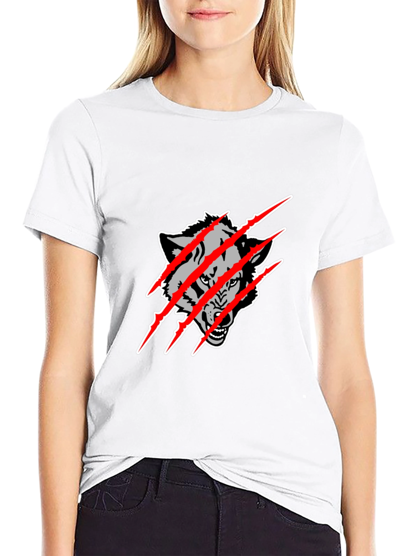 Black Wolf Claw Graphic Tee - Mens Fashion