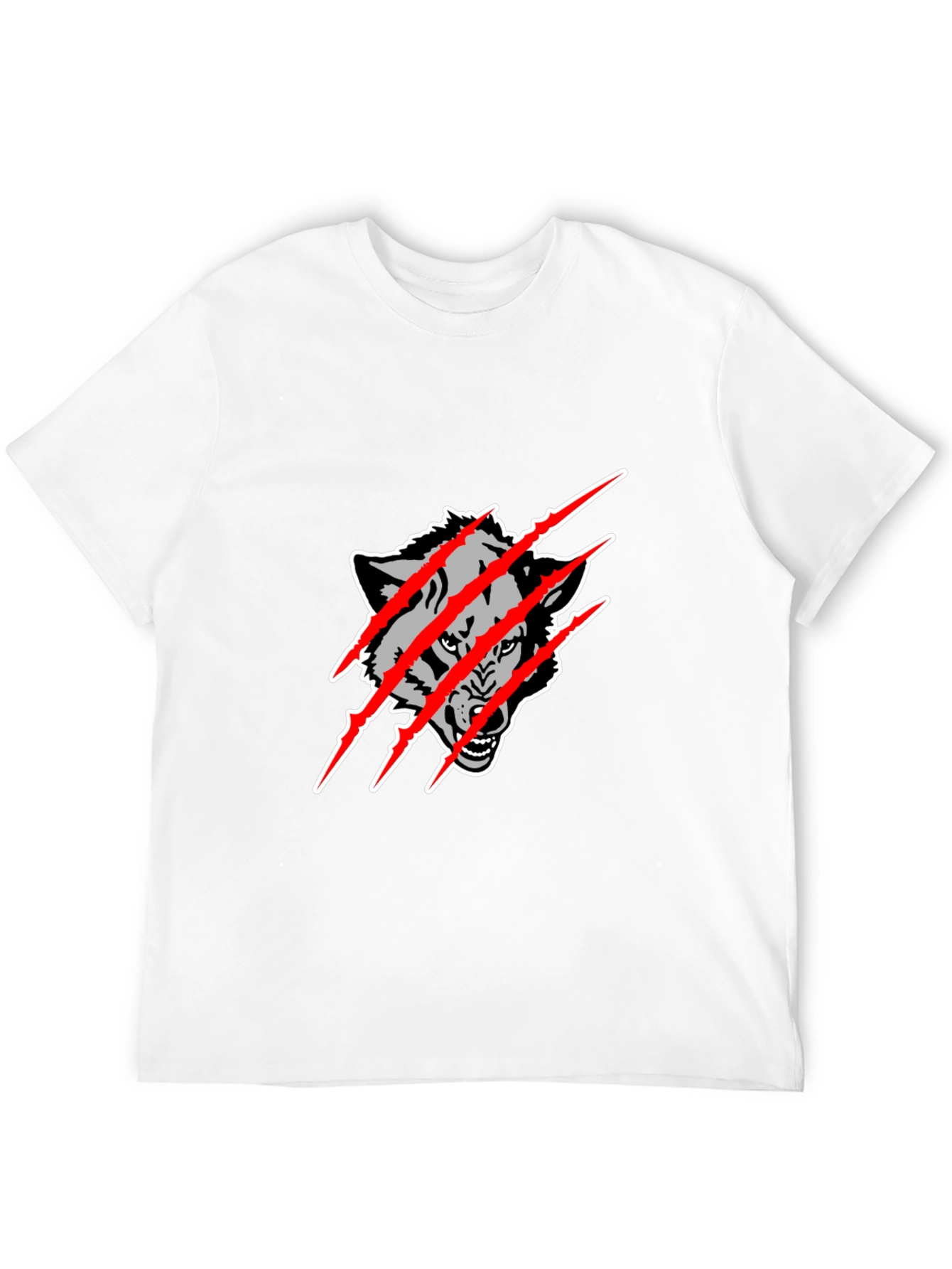 Black Wolf Claw Graphic Tee - Mens Fashion