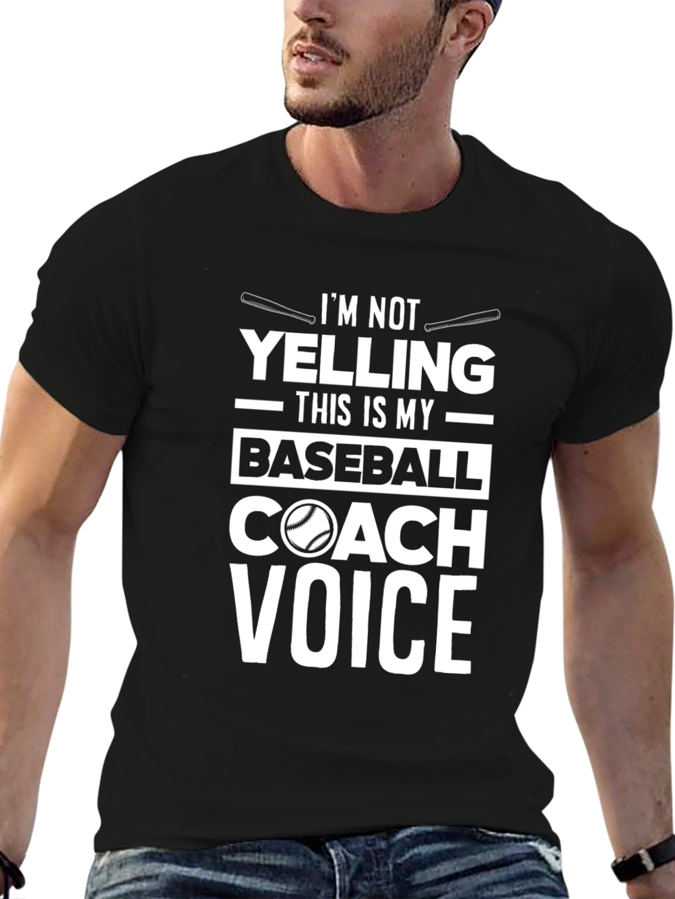 Baseball Coach T-Shirt: Im Not Yelling Funny Tee