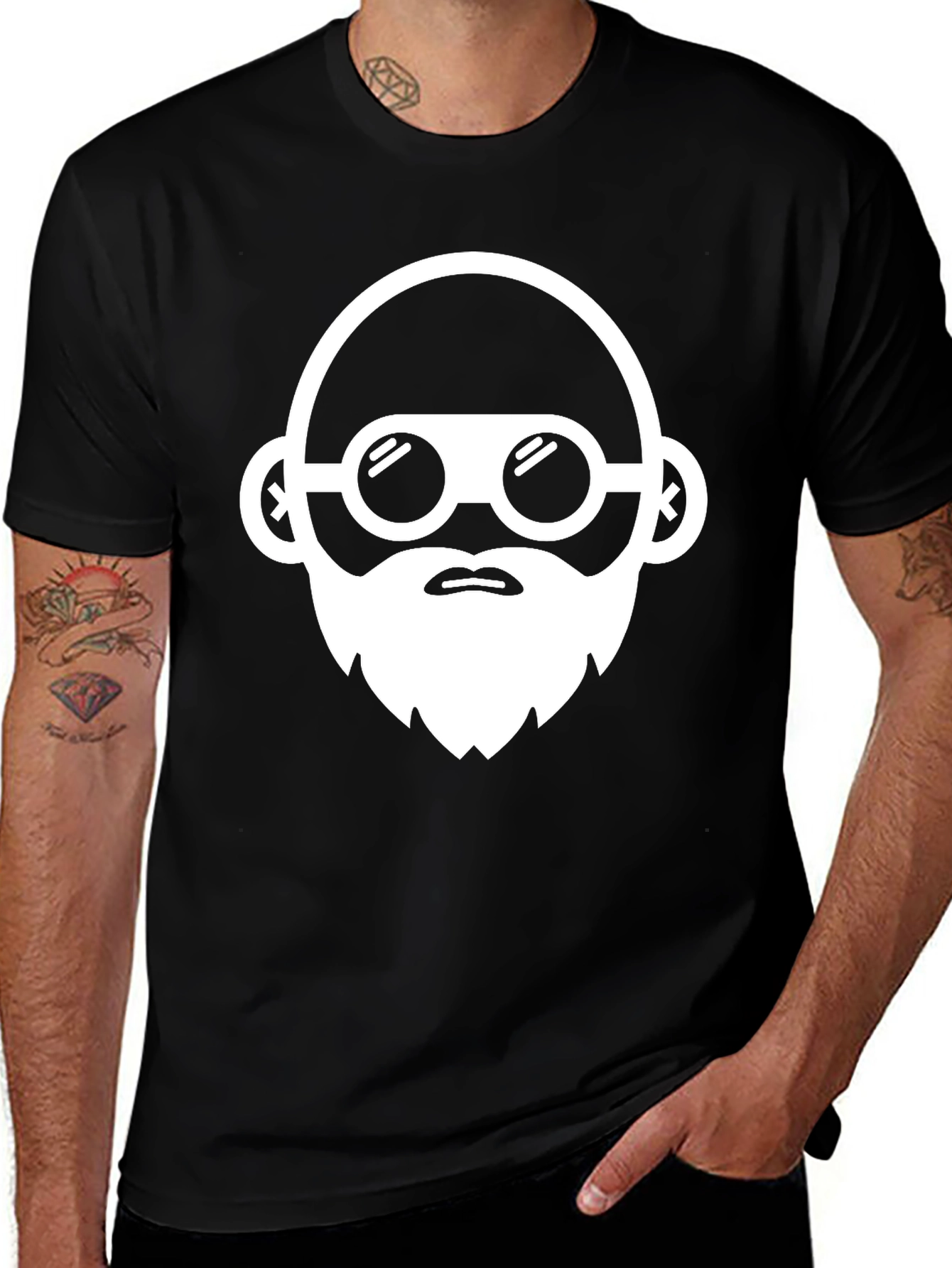 Cool Graphic Tee - Bearded Hipster