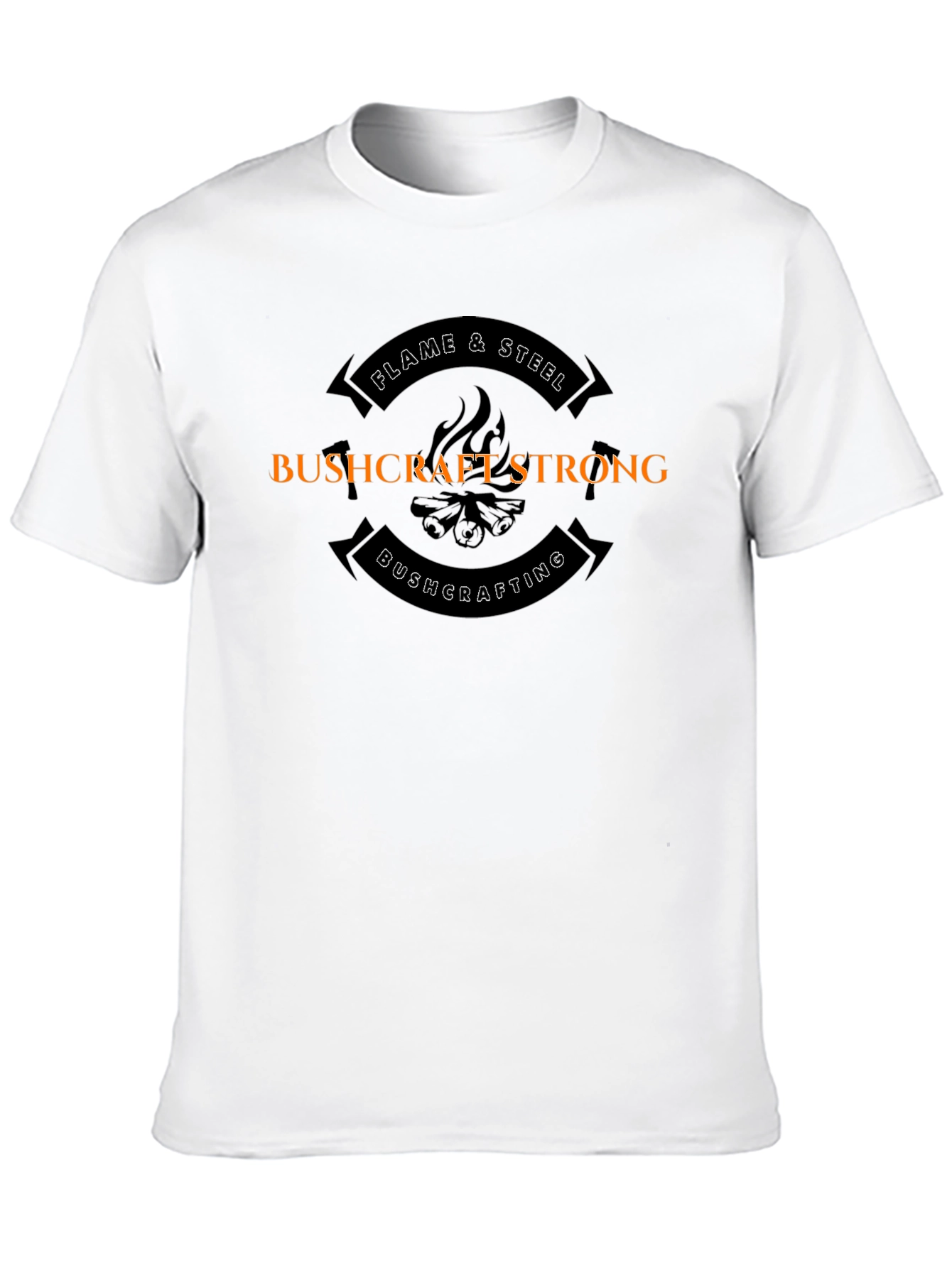 Bushcraft Strong Flame & Steel Black T-Shirt