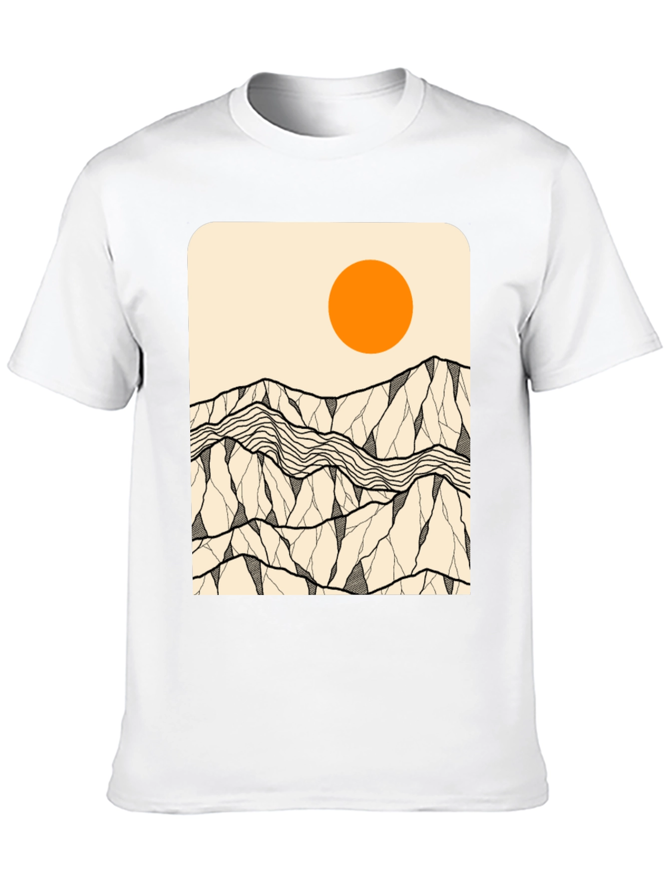 Mountains & Sun Graphic Tee - Black