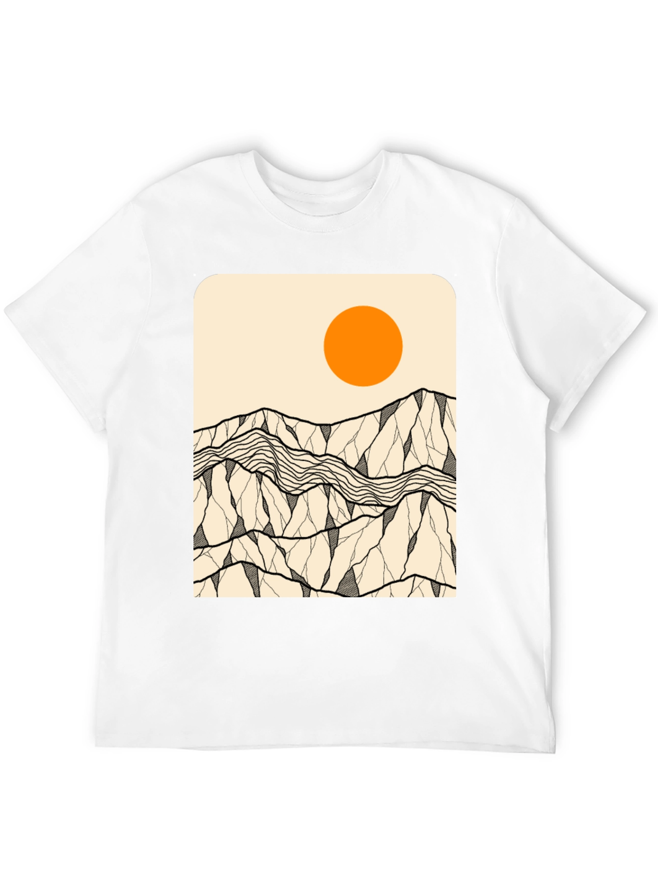 Mountains & Sun Graphic Tee - Black