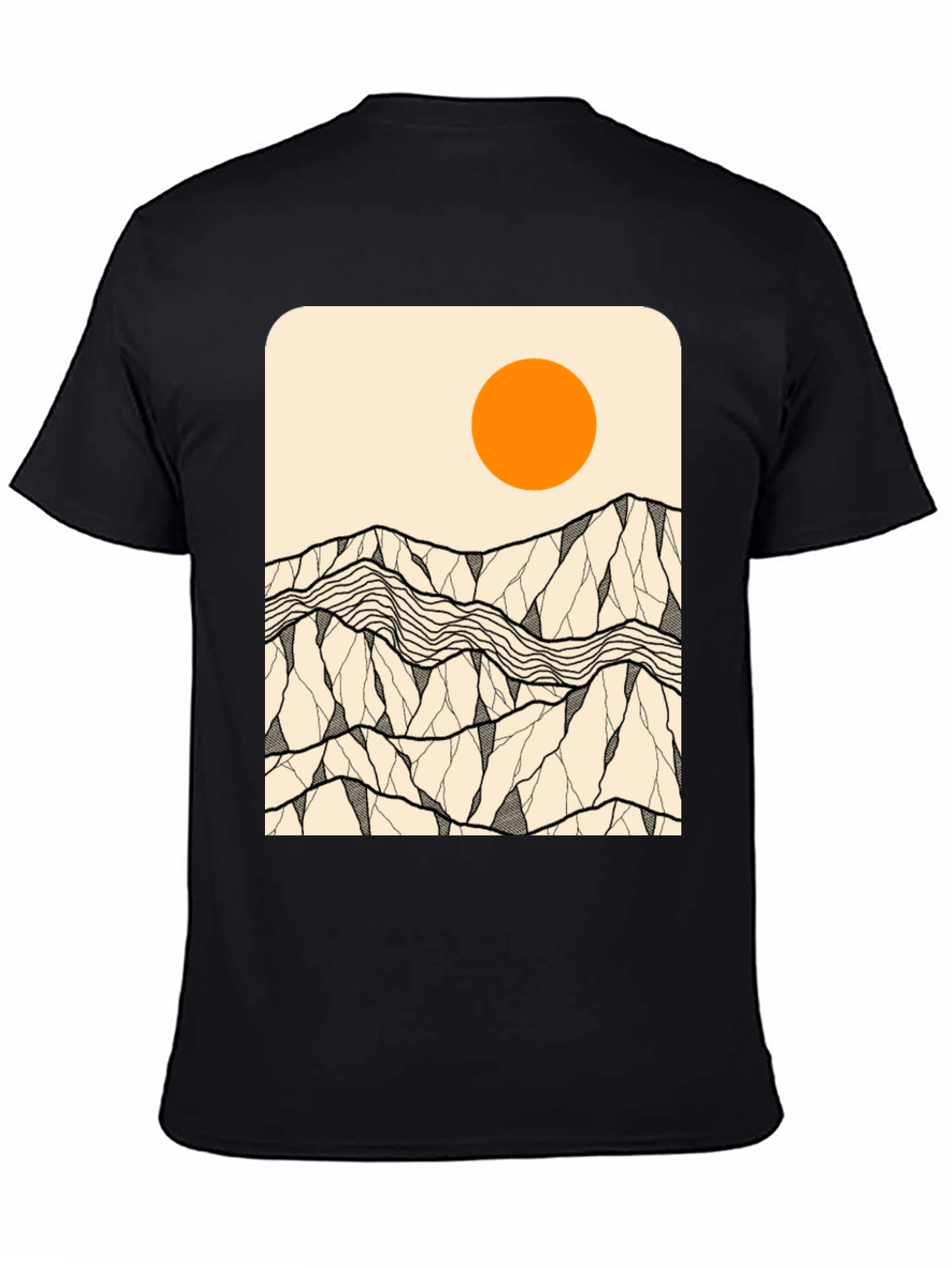 Mountains & Sun Graphic Tee - Black